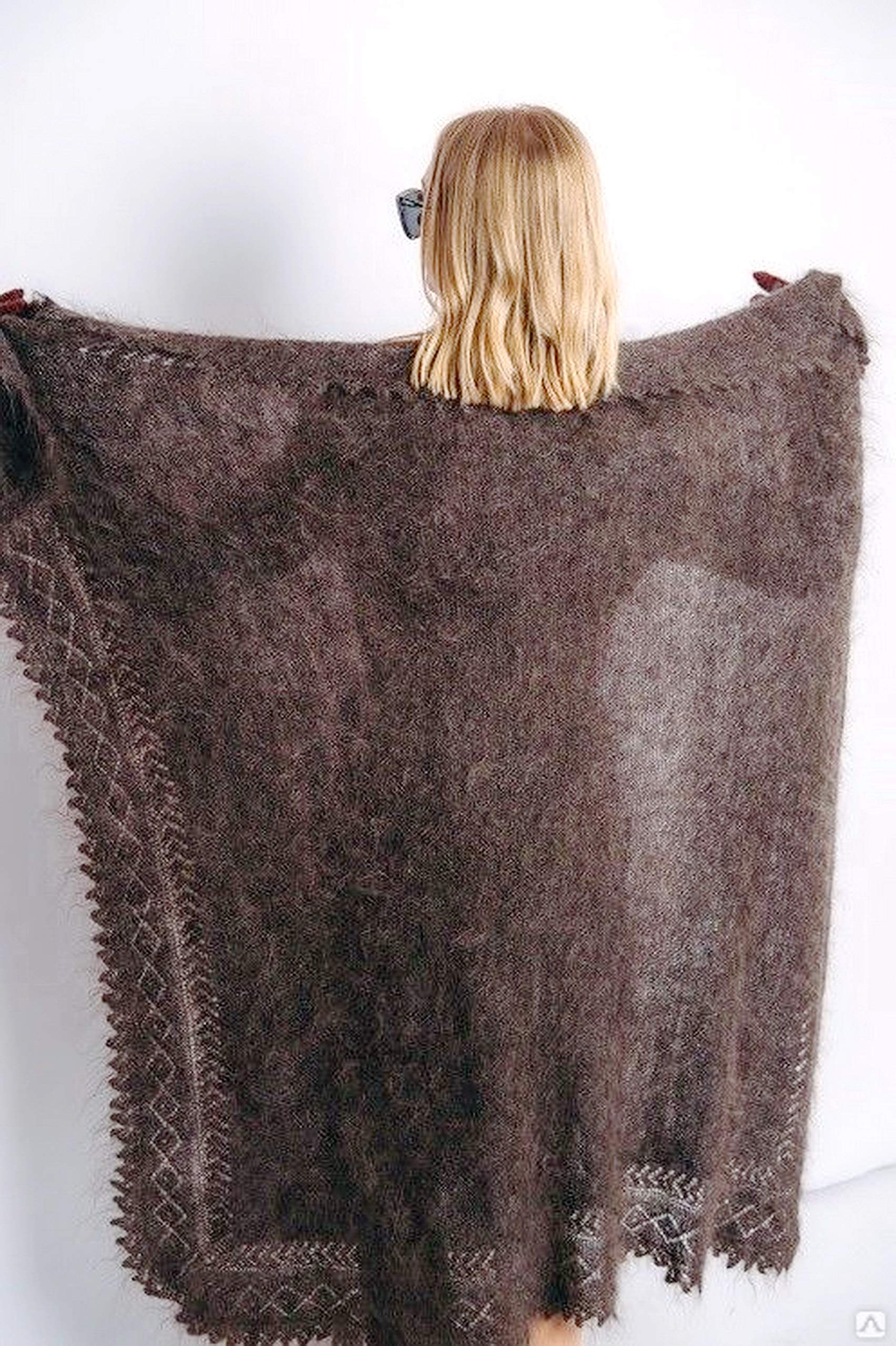 Elegant Silver Shawls for Women - Soft Wool Knit Wrap Cape, Perfect Gift for Mom & Grandmother - Ideal for Prayer, Church & Special Occasions