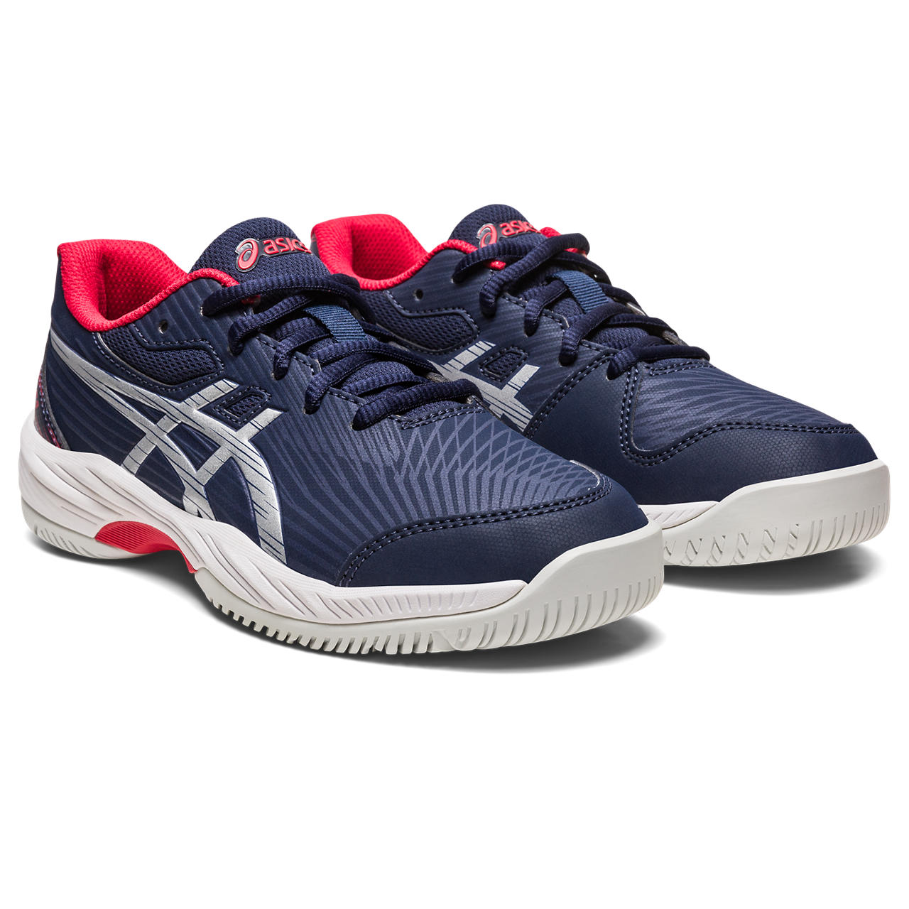 ASICS Gel Game 9 GS Junior Tennis Shoes for Girls - Navy/Silver - Lightweight & Supportive Court Shoes for Junior Players - Perfect for Tennis Training & Matches