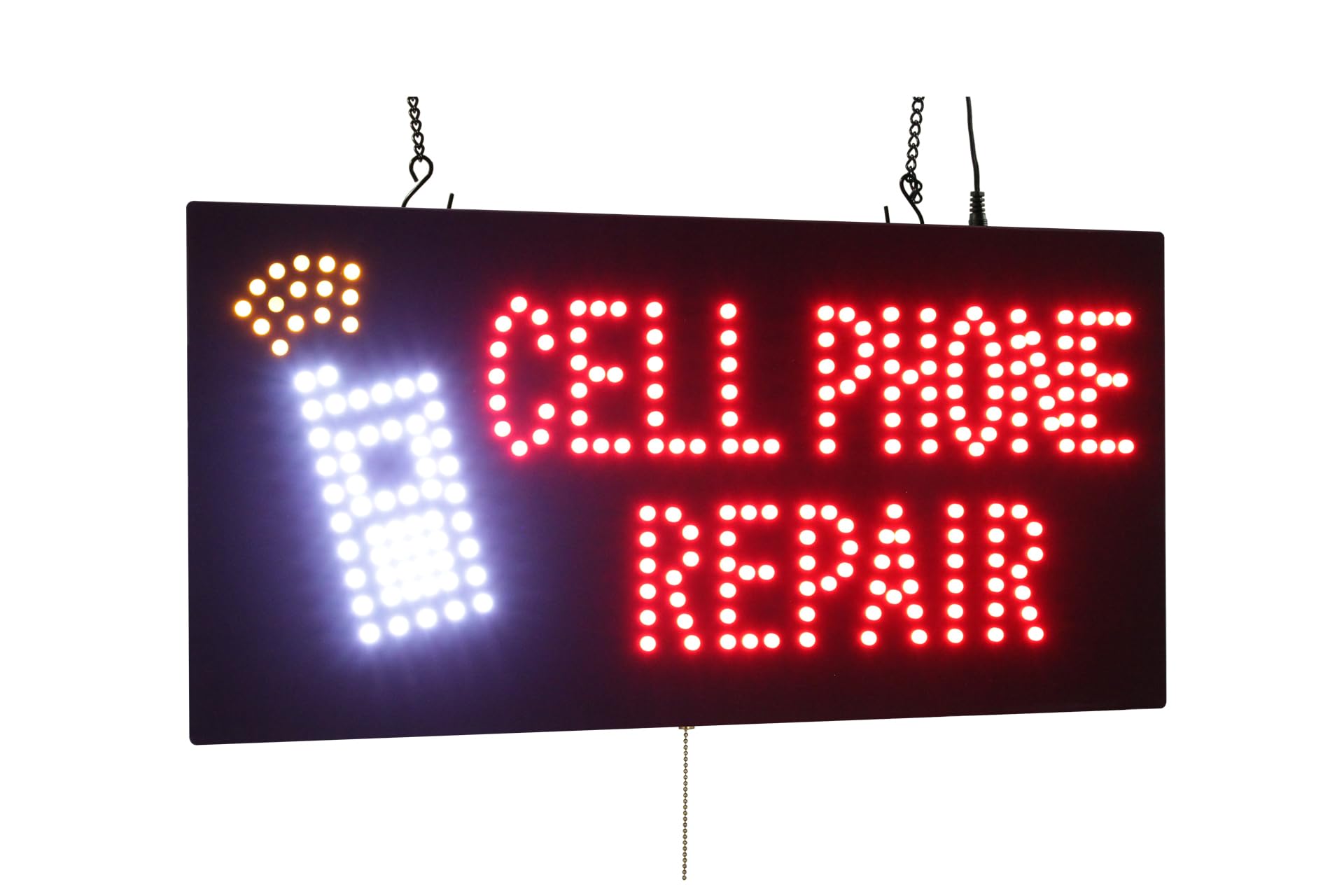TOPKING 24x12 Inch LED Cell Phone Repair Sign - Bright Open Signage for Storefront Display (60x30cm) - Perfect for Grand Opening & Business Promotion Gifts