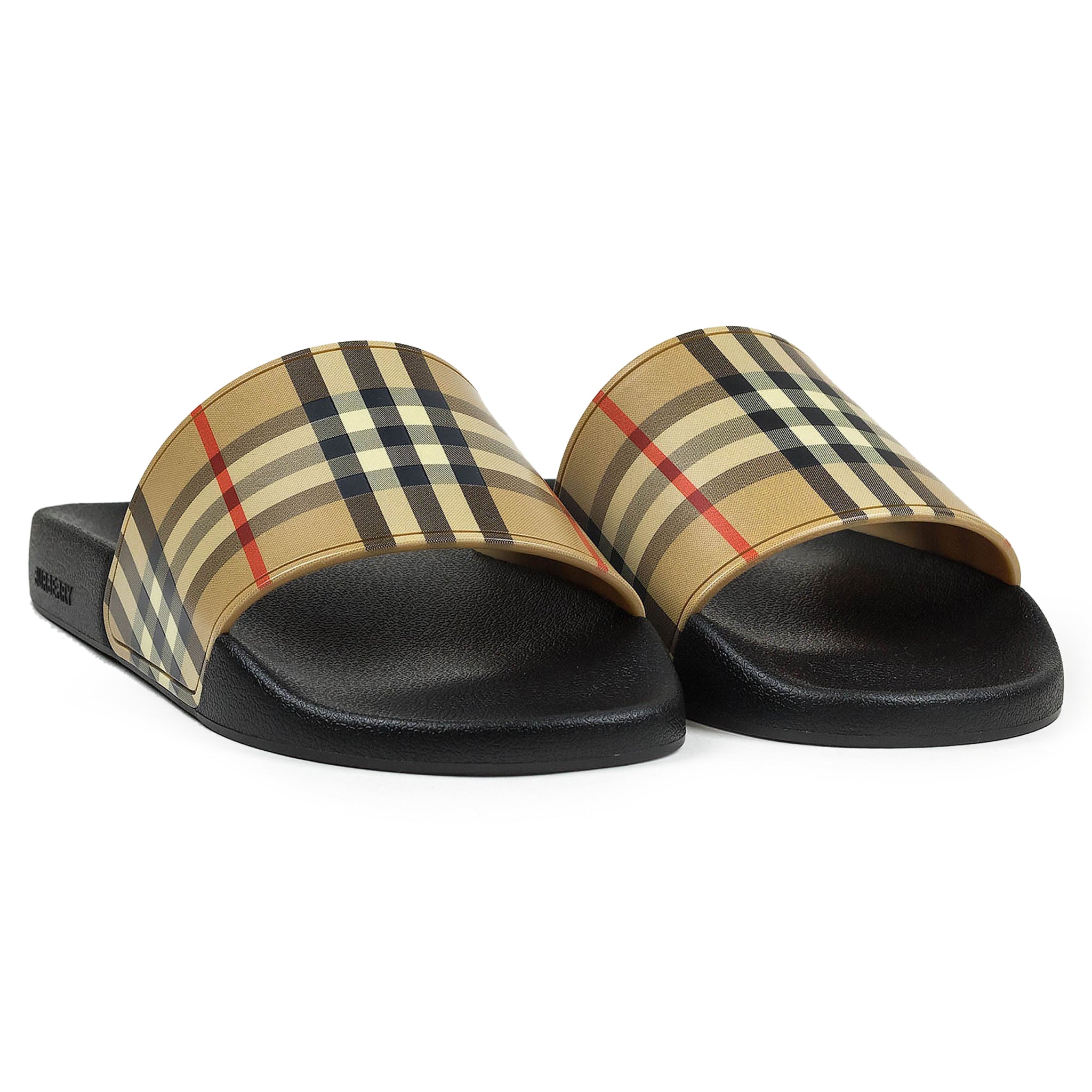 Burberry Furley Beige Slides for Women - Luxury Comfortable Summer Sandals - Perfect for Beach, Poolside & Casual Outings