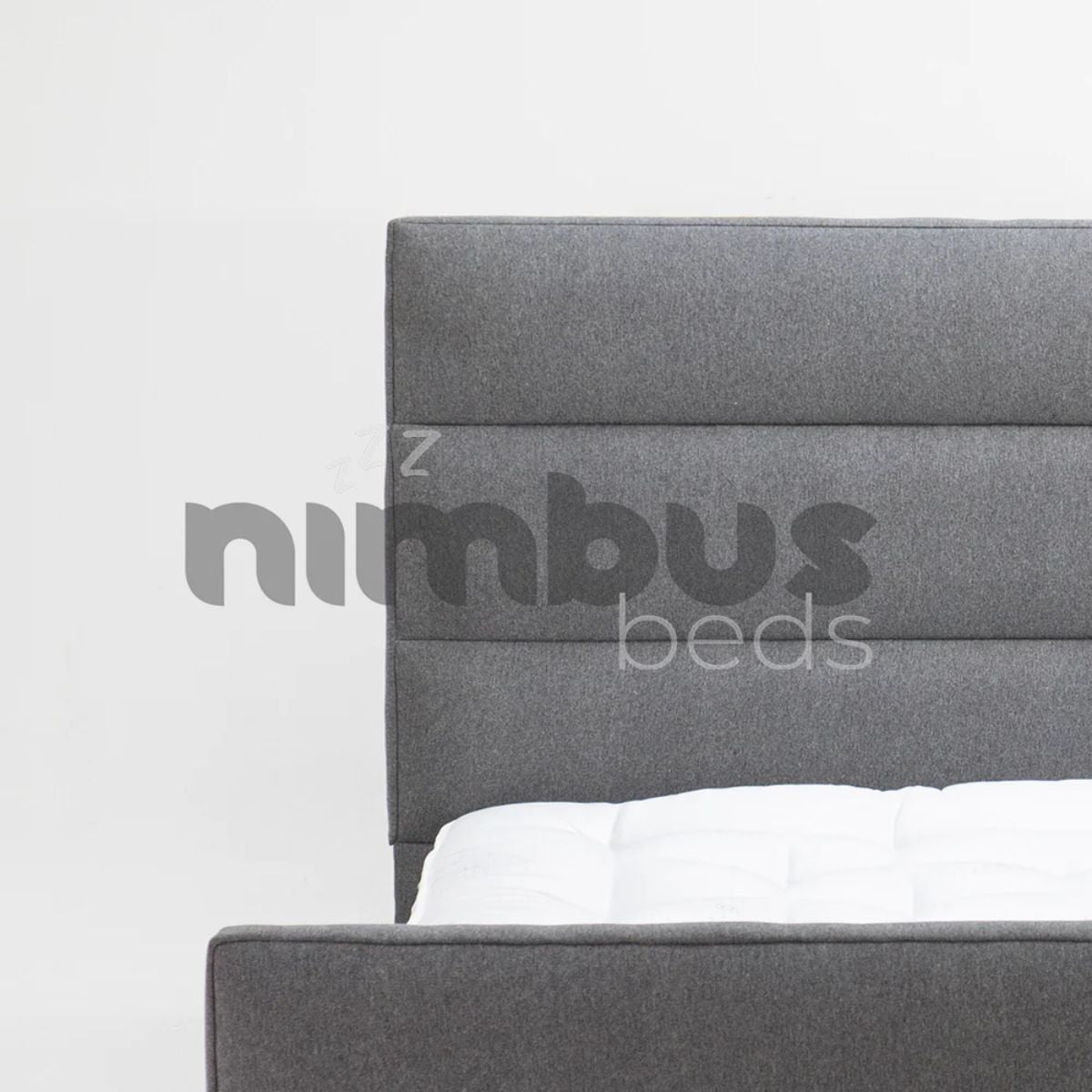 Horizontal Panel Bed Frame - Sturdy Wooden Bed Base with Slats for Mattress Support | Perfect for Modern Bedrooms, Guest Rooms & Dormitories