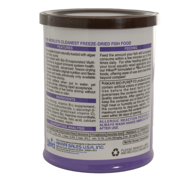 Premium Hikari Freeze Dried Brine Shrimp - High Protein Fish Food for Tropical & Marine Fish - Perfect for Aquarium, Reef Tanks & Pond Feeding