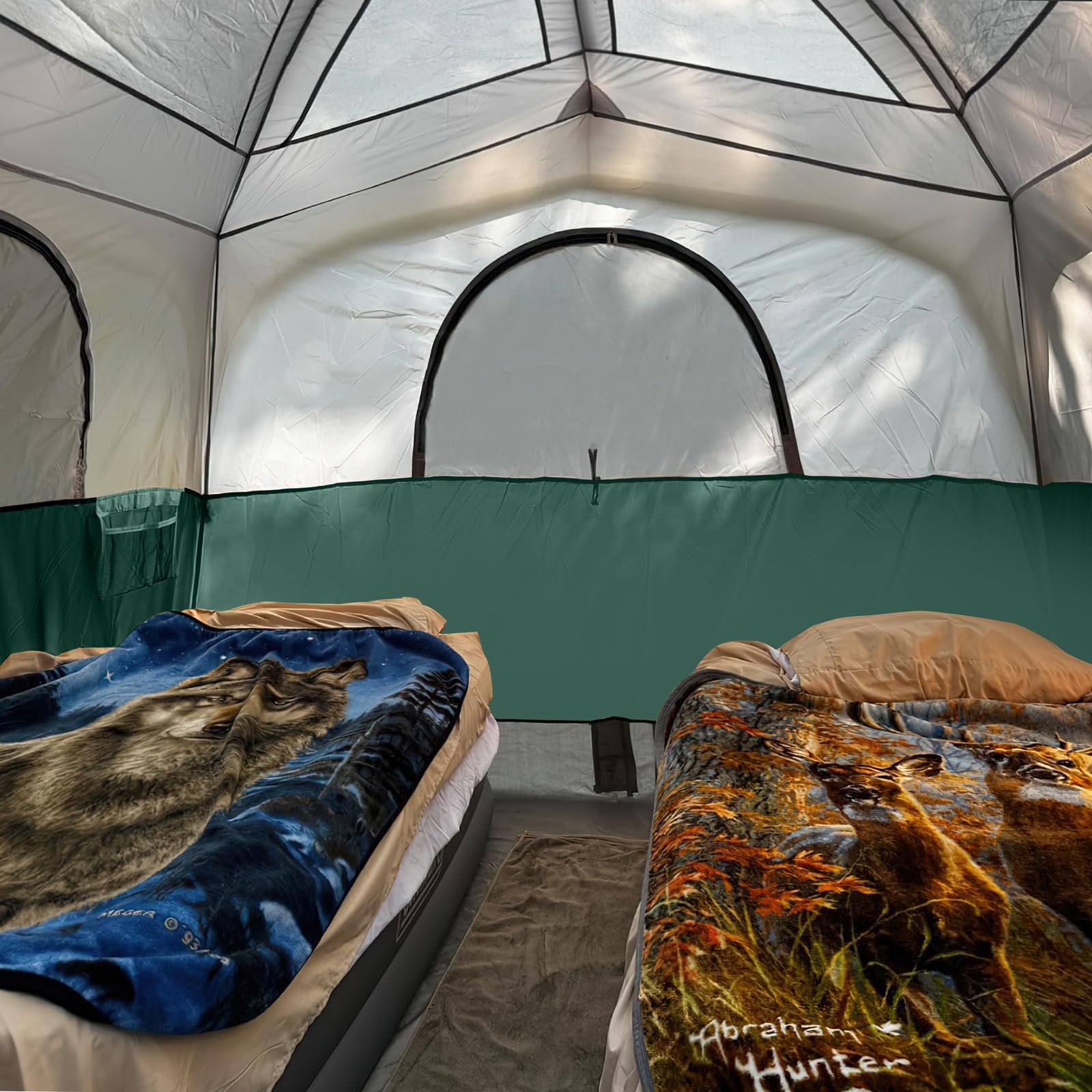 UNP 6-Person Waterproof Windproof Family Camping Tent - Double Layer, Easy Setup with 1 Mesh Door & 5 Large Mesh Windows (10'x9'x78
