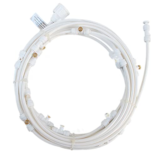 Outdoor Misting Cooling System - 18m White Water Fog Sprayer for Patio, Greenhouse, Garden | Plant Watering, Irrigation & Cooling Solution for Hot Weather