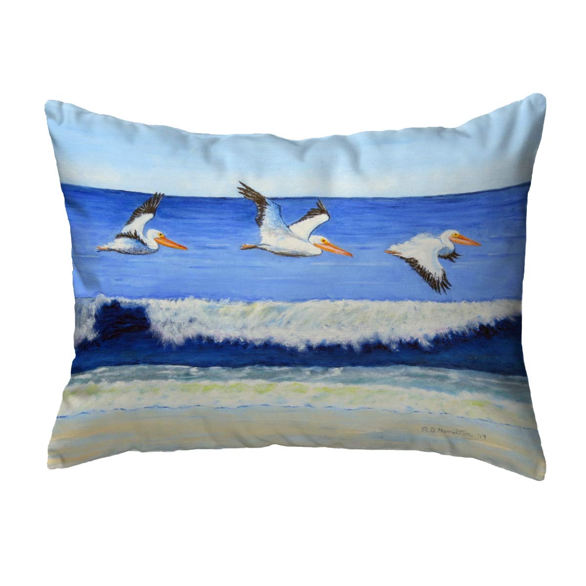 Betsy Drake NC1076 Decorative Throw Pillow 16x20 Inches - Multi-Color Boho Chic Cushion Cover for Sofa, Bed, Living Room & Home Decor