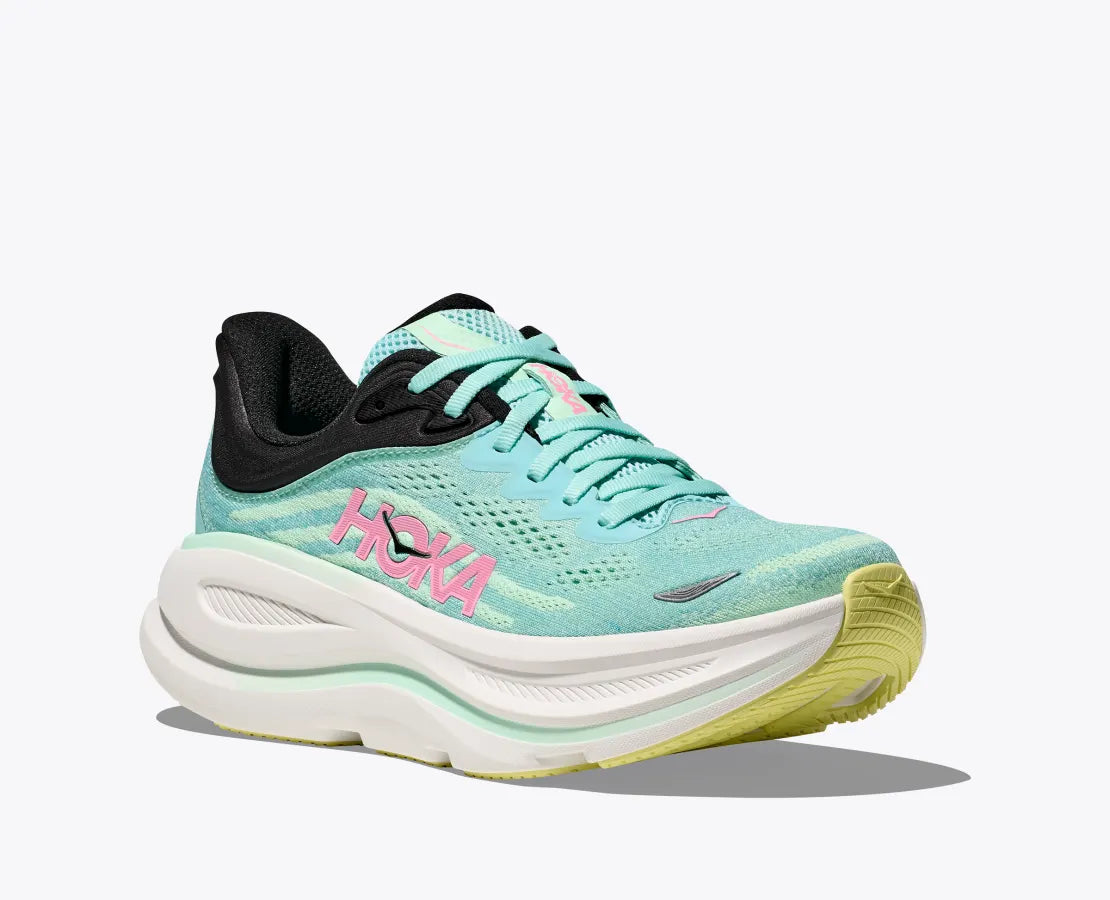 HOKA Women's Bondi 9 Running Shoes - Blue Spark/Mint Fluorite - Lightweight Cushioned Sneakers for Jogging, Walking & Everyday Comfort