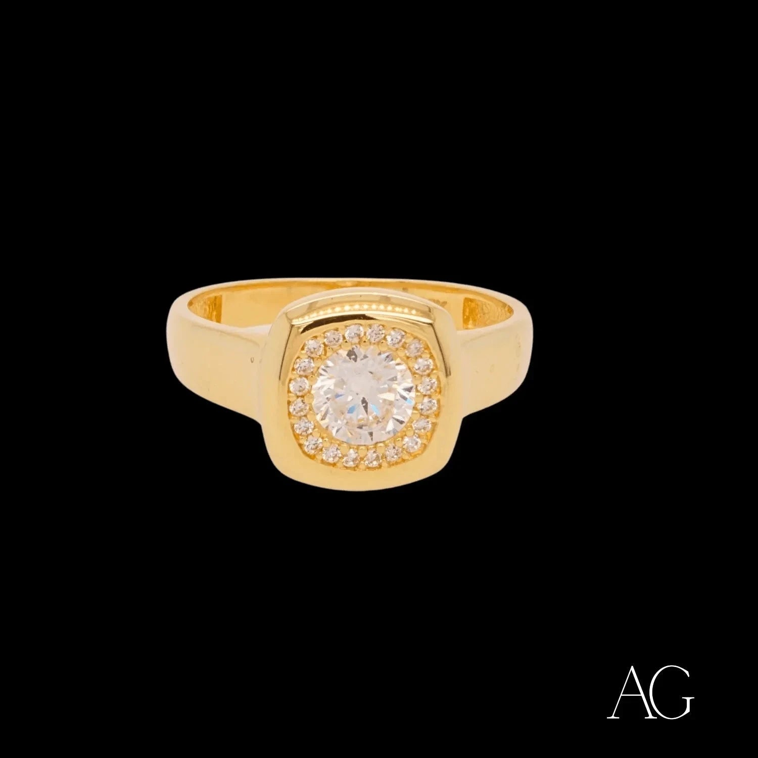 18K Gold CZ Ring for Women – Elegant Cubic Zirconia Engagement & Wedding Band – Perfect for Anniversaries, Proposals & Special Occasions