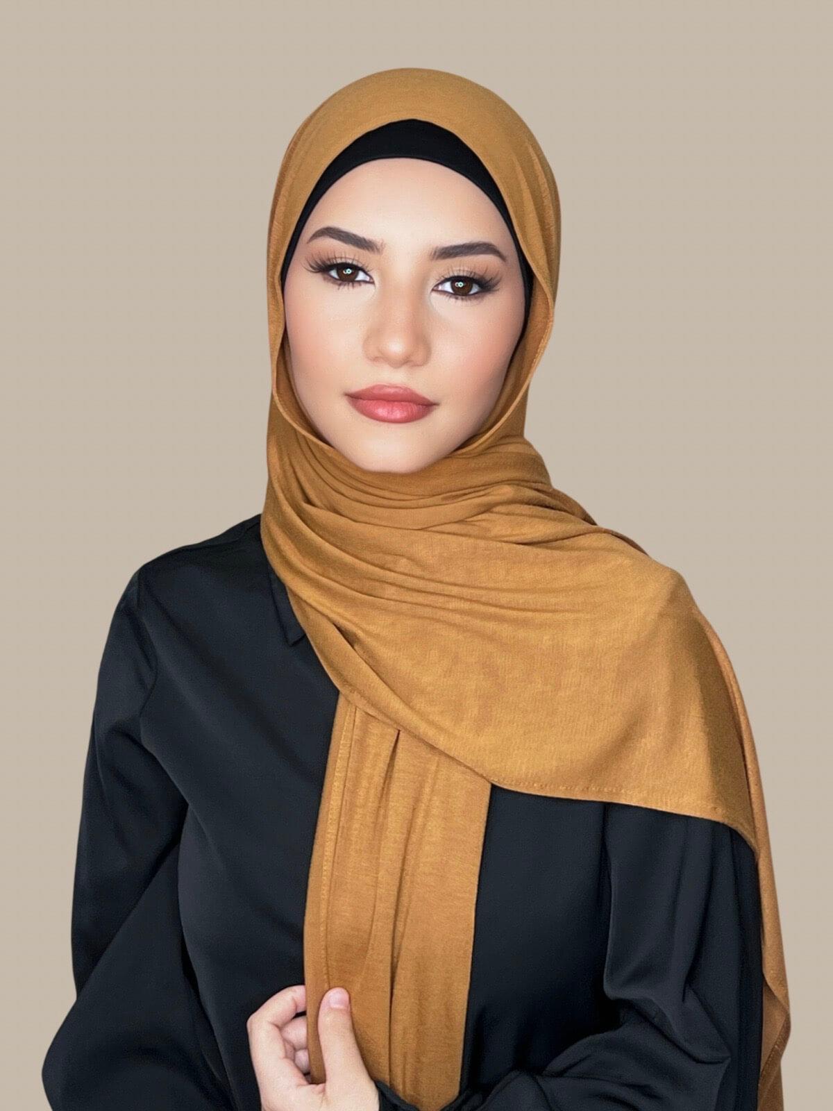 Classic Jersey Hijab in Goldenrod - Soft & Comfortable Muslim Headscarf for Daily Wear, Prayer, and Modest Fashion