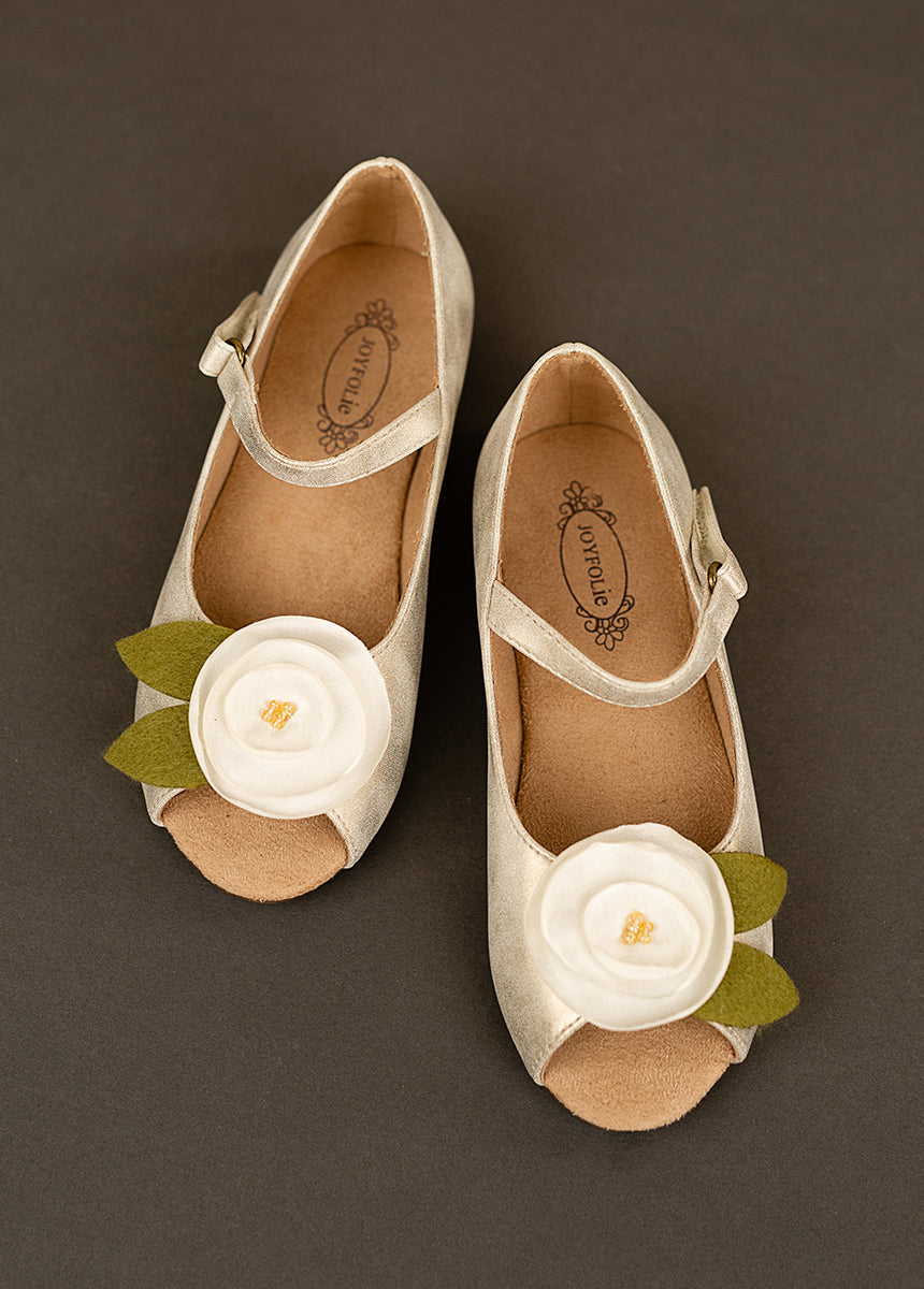 Charlotte Flower Girl Flat Shoes in Ivory - Comfortable & Elegant for Weddings, Parties & Special Occasions