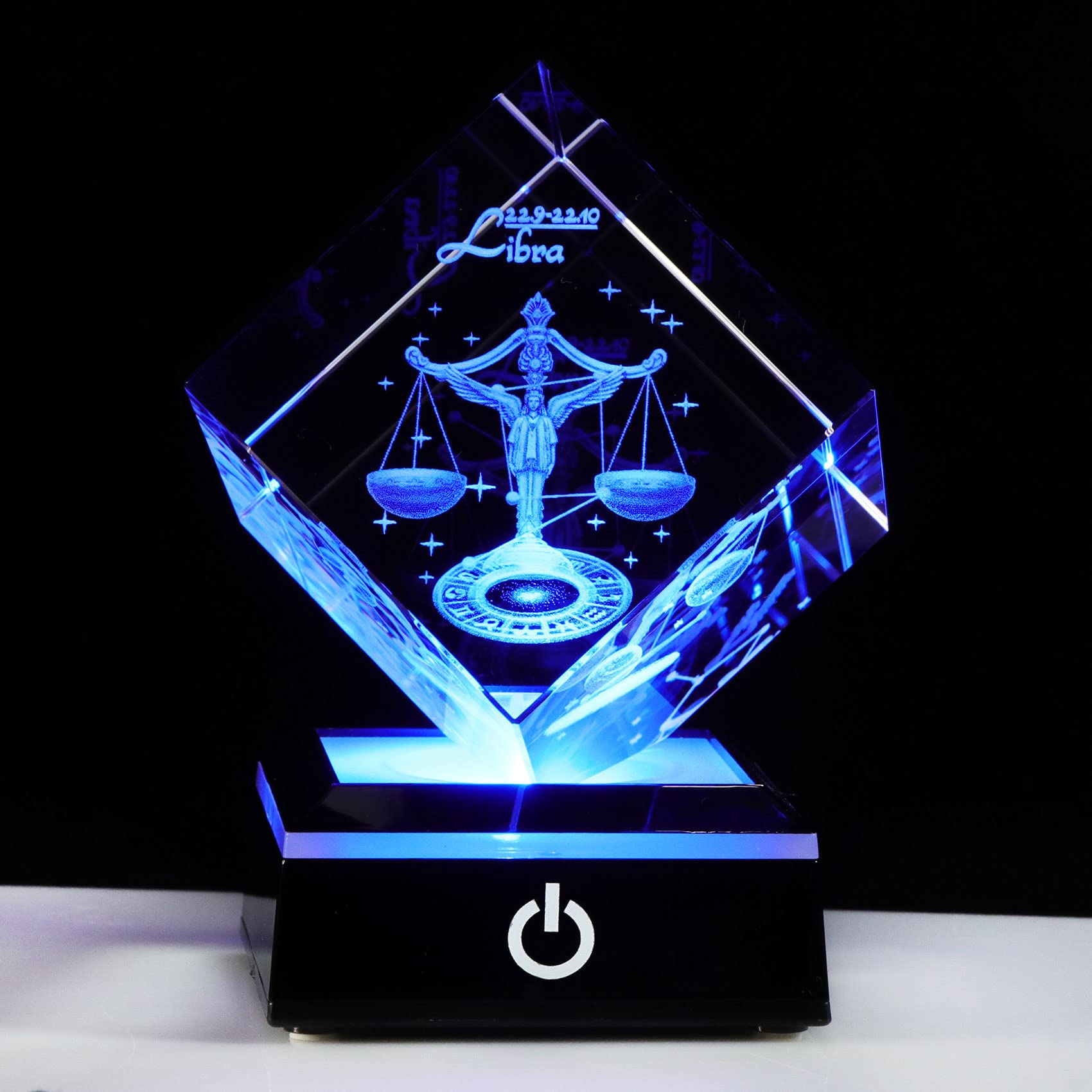 3D Crystal Libra Zodiac Sign Gift for Women & Men - Elegant Glass Figurine Constellation Decor, Perfect September October Birthday Present for Girlfriend, Wife, or Loved One | Home & Office Decoration, Spiritual Balance Keepsake