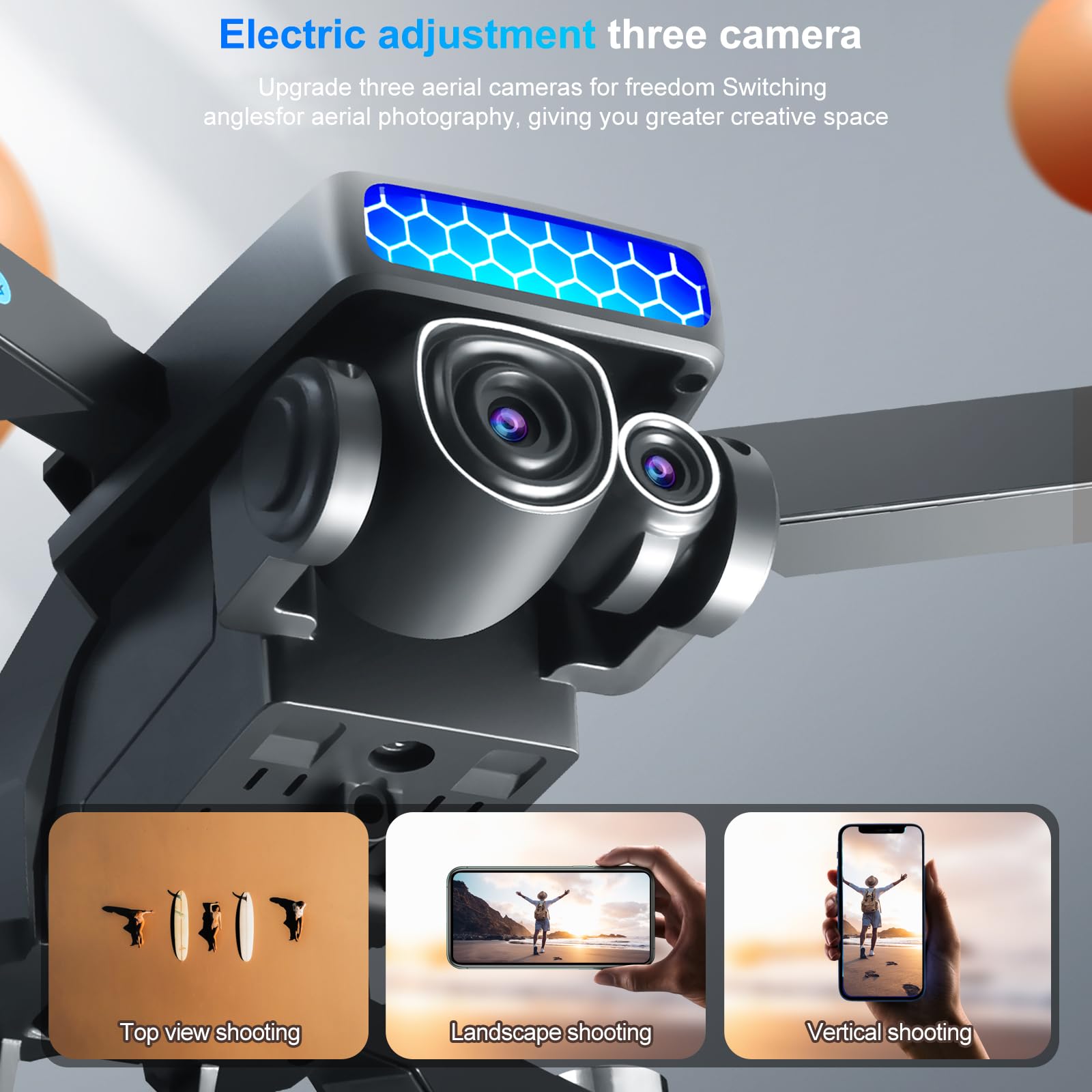 OBEST 4K Camera Drones for Adults with Brushless Motor, 5G WiFi FPV Foldable RC Quadcopter, 3 Cameras, 360° Obstacle Avoidance, One-Key Takeoff/Landing, 3D Flip, 2 Batteries 28Min Flight Time, 90° Adjustable Camera - Perfect for Aerial Photography, Travel Vlogging, and Outdoor Adventures