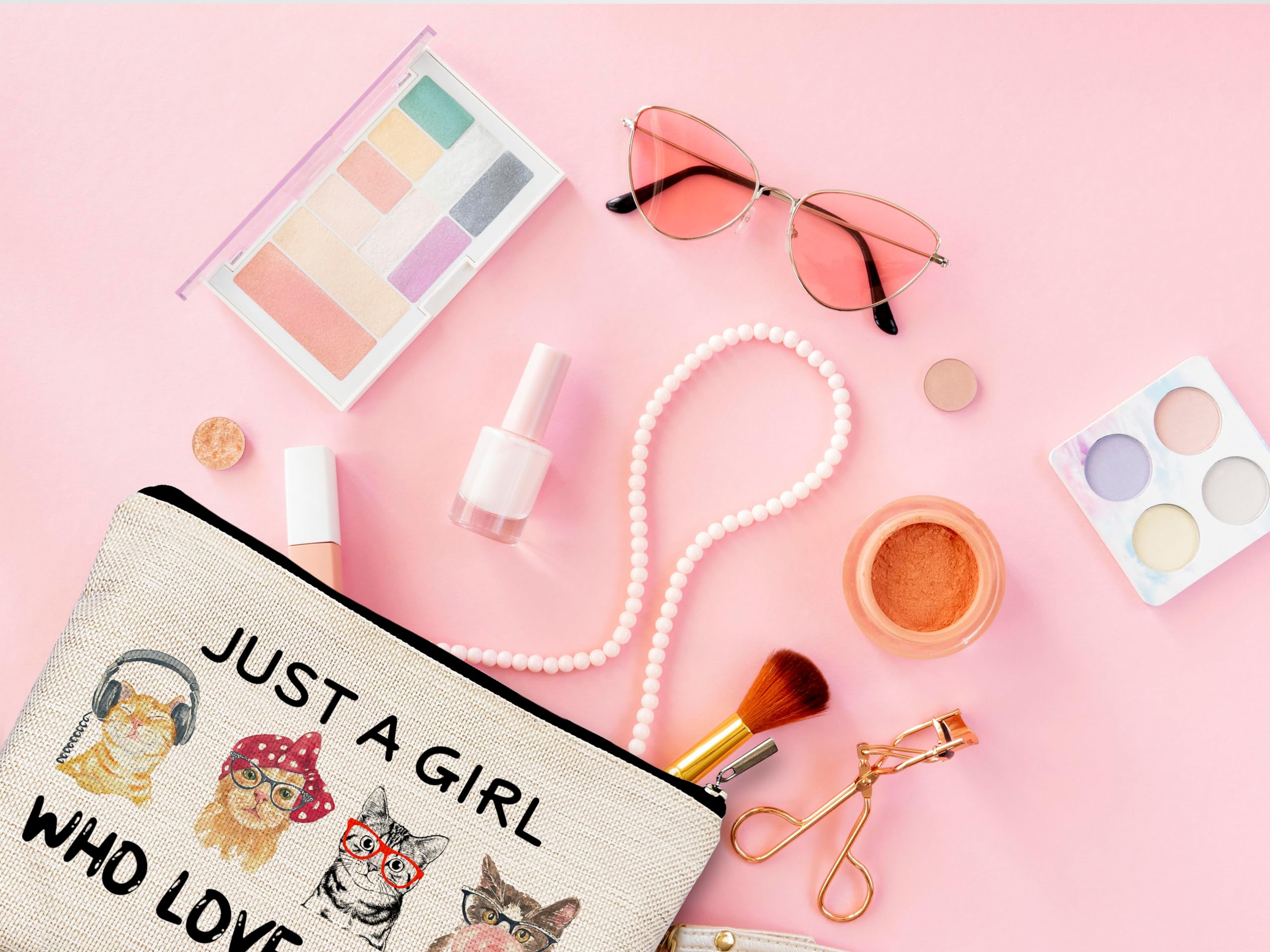 Funny Cat Makeup Bag with Zipper - Perfect Gift for Cat Lovers & Birthday Presents