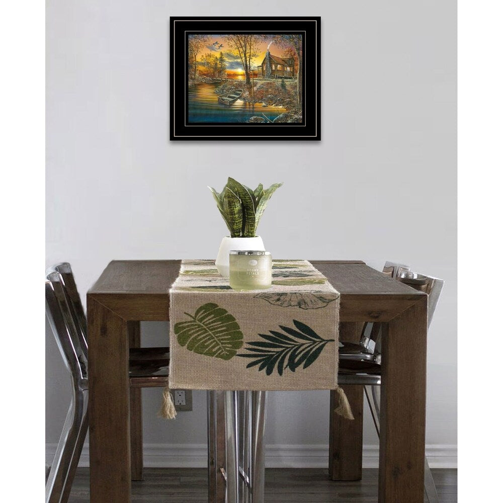 As Night Falls by Jim Hansel - Premium Framed Wall Art Print with Black Frame - Perfect for Living Room, Bedroom & Office Decor