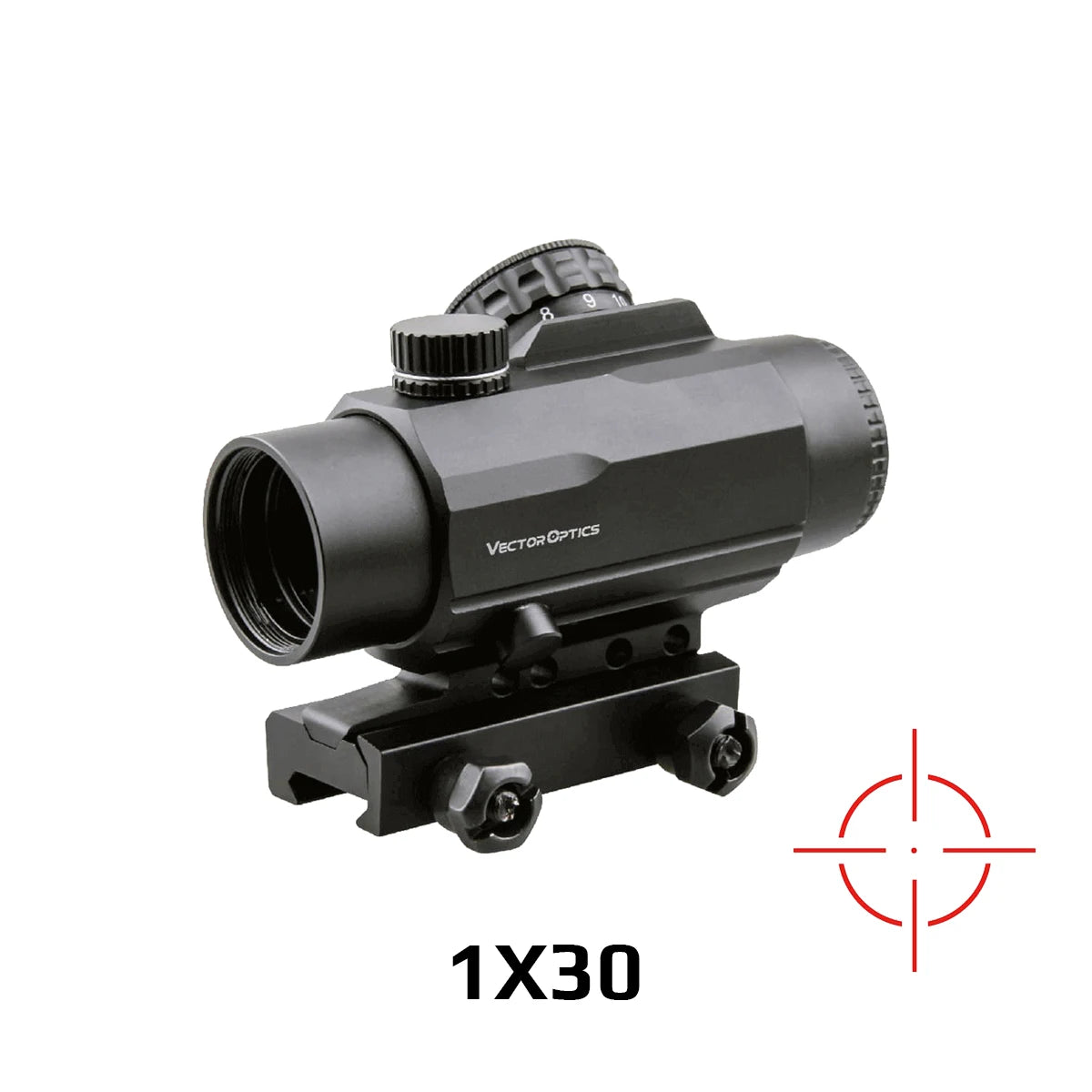 Vector Optics Calypos 1x30/3x32 Prism Riflescope - CQB Style Red Dot Sight for AR15 & M4 Rifles with Tactical Reticle - Fast Target Acquisition for Home Defense, Hunting & Tactical Shooting