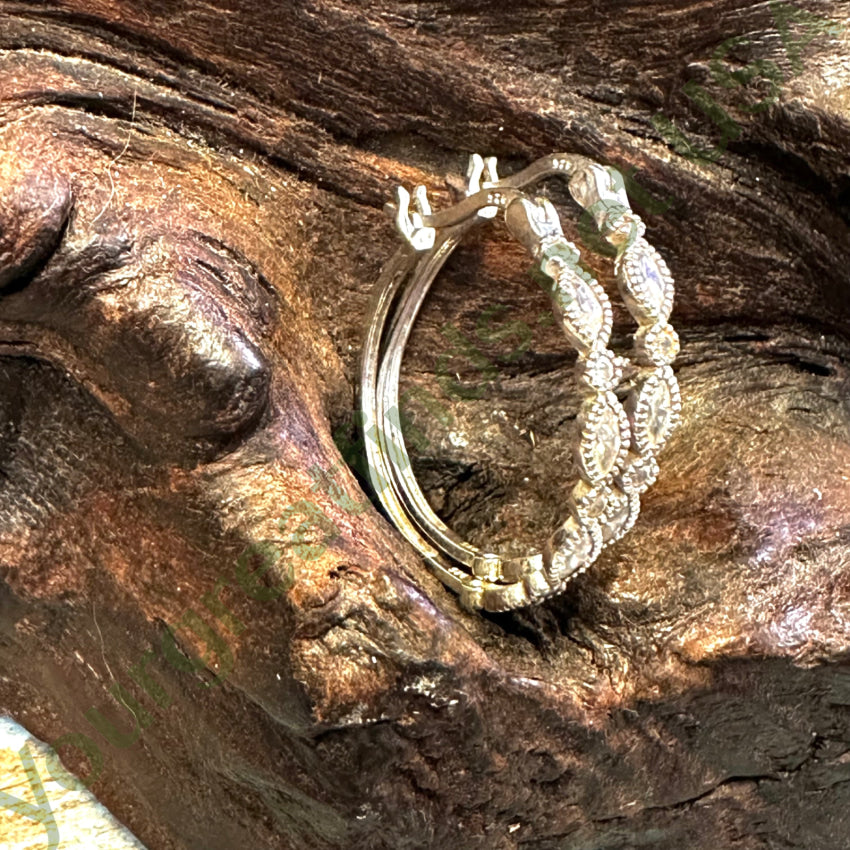 Elegant Sterling Silver Hoop Earrings with Cubic Zirconia & Diamond Accents - Perfect for Weddings, Parties & Everyday Wear
