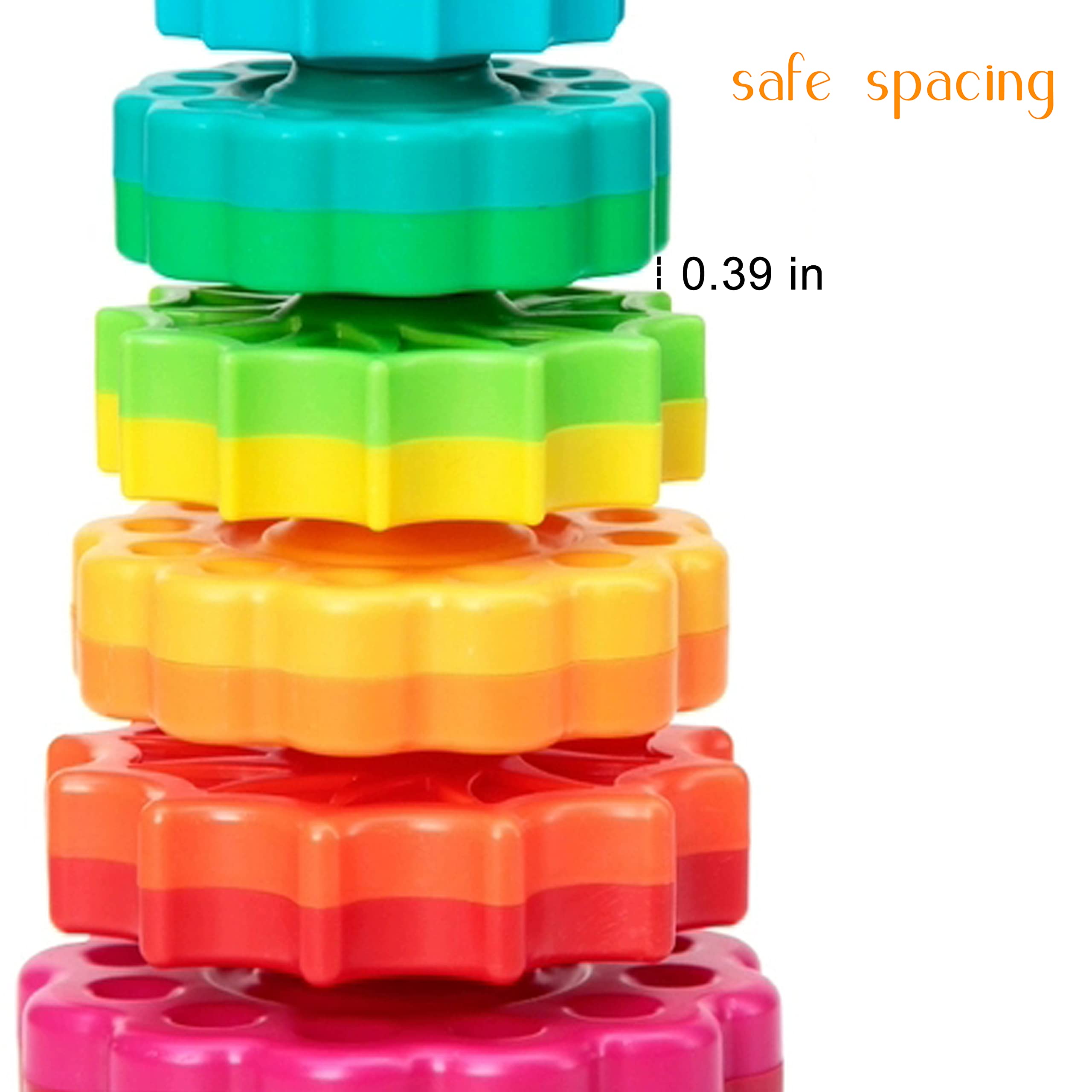 Rainbow Spinning Stacking Toy for Babies & Toddlers - Educational Learning Toy for Focus, Dexterity & Brain Development - Montessori Interactive Baby Stacking Rings - Perfect for Playtime, Early Childhood Development & Sensory Play