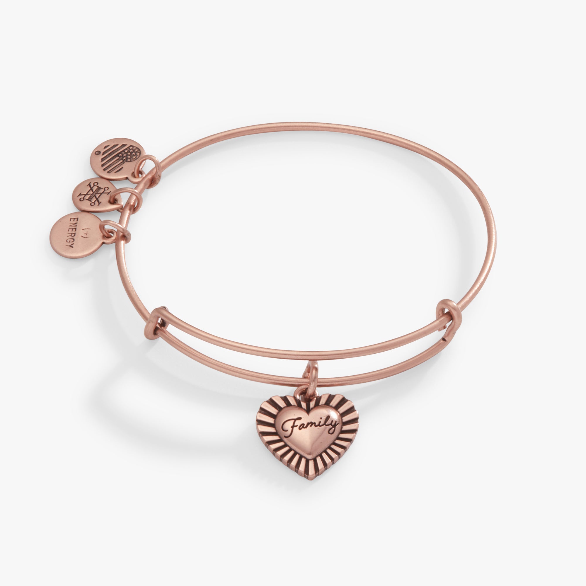 Family Heart Charm Bangle Bracelet - Sterling Silver Adjustable Love Bracelet for Women, Mothers, Daughters - Perfect for Anniversaries, Mother's Day Gifts & Everyday Wear
