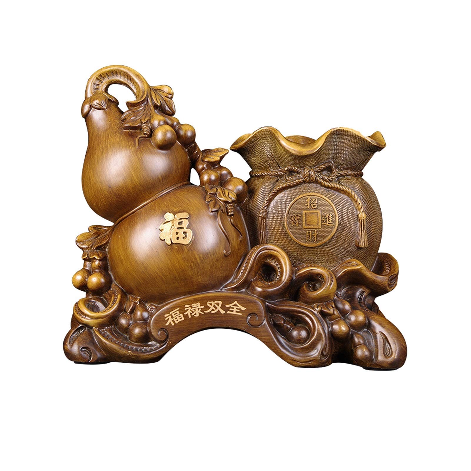 Handmade Copper Calabash Pen Holder - Feng Shui Office Desk Decor for Study & Home, Unique Teacher's Day Gift & Lucky Charm for Good Fortune | Perfect for Workspace Organization & Spiritual Decor