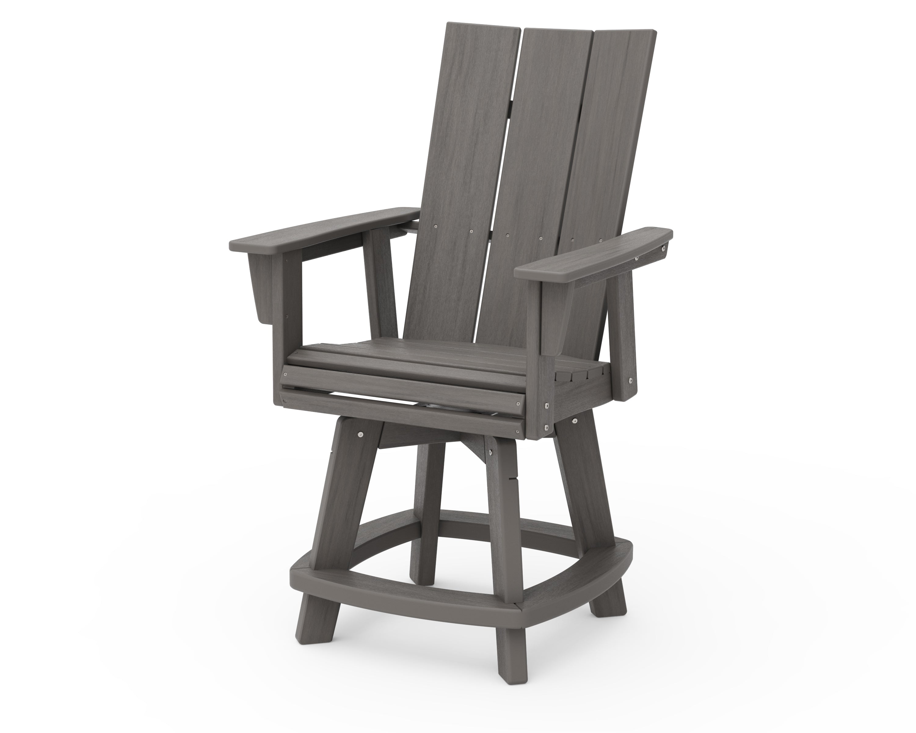 POLYWOOD Modern Curveback Adirondack Swivel Counter Chair - Outdoor Bar Stool for Patio, Deck & Poolside - Weather-Resistant & Durable