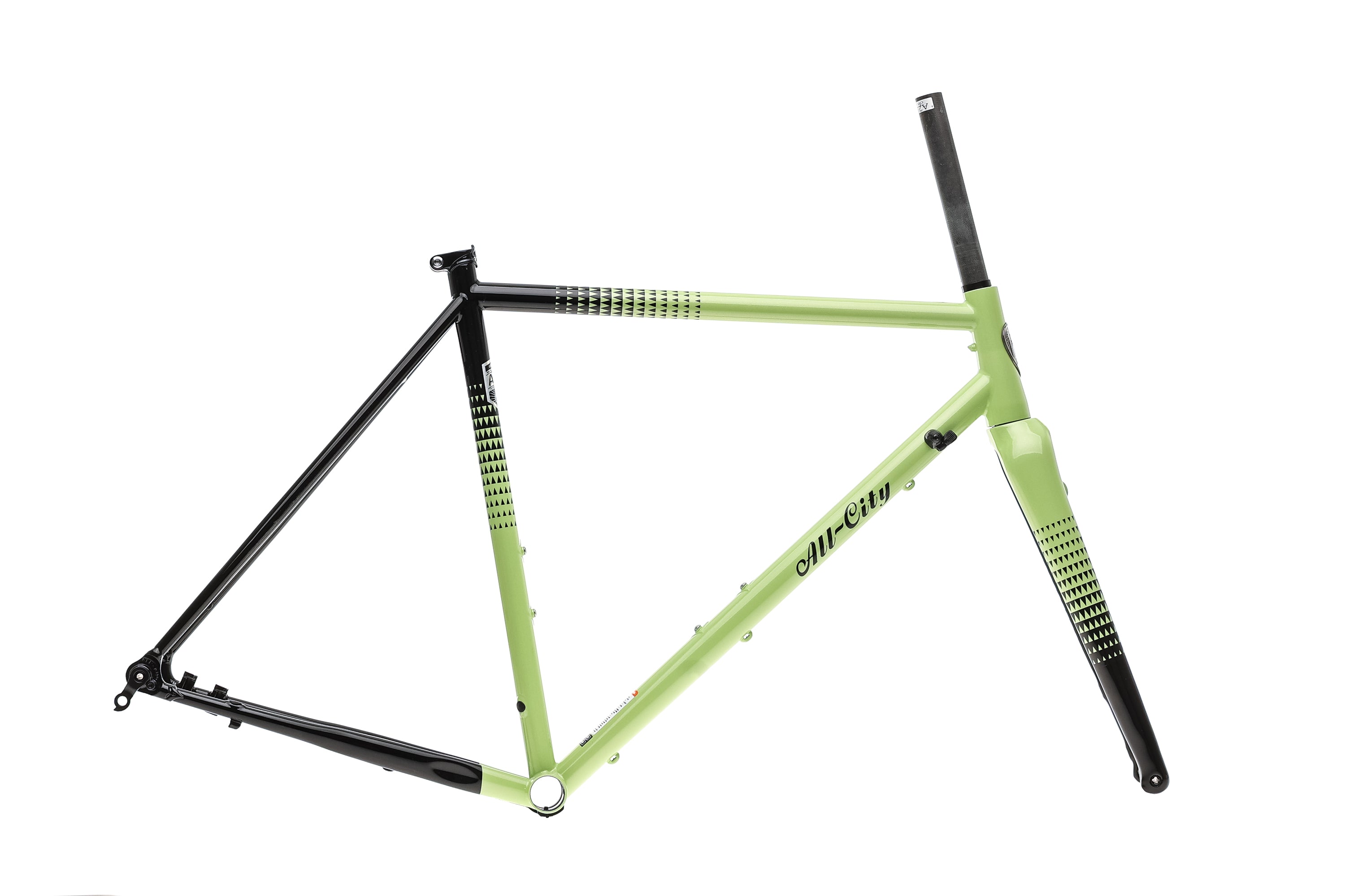All City Zig Zag 700c Steel Frameset - Honeydew Bling Color | Urban Commuter & Gravel Bike Frame for City Riding & Adventure Cycling