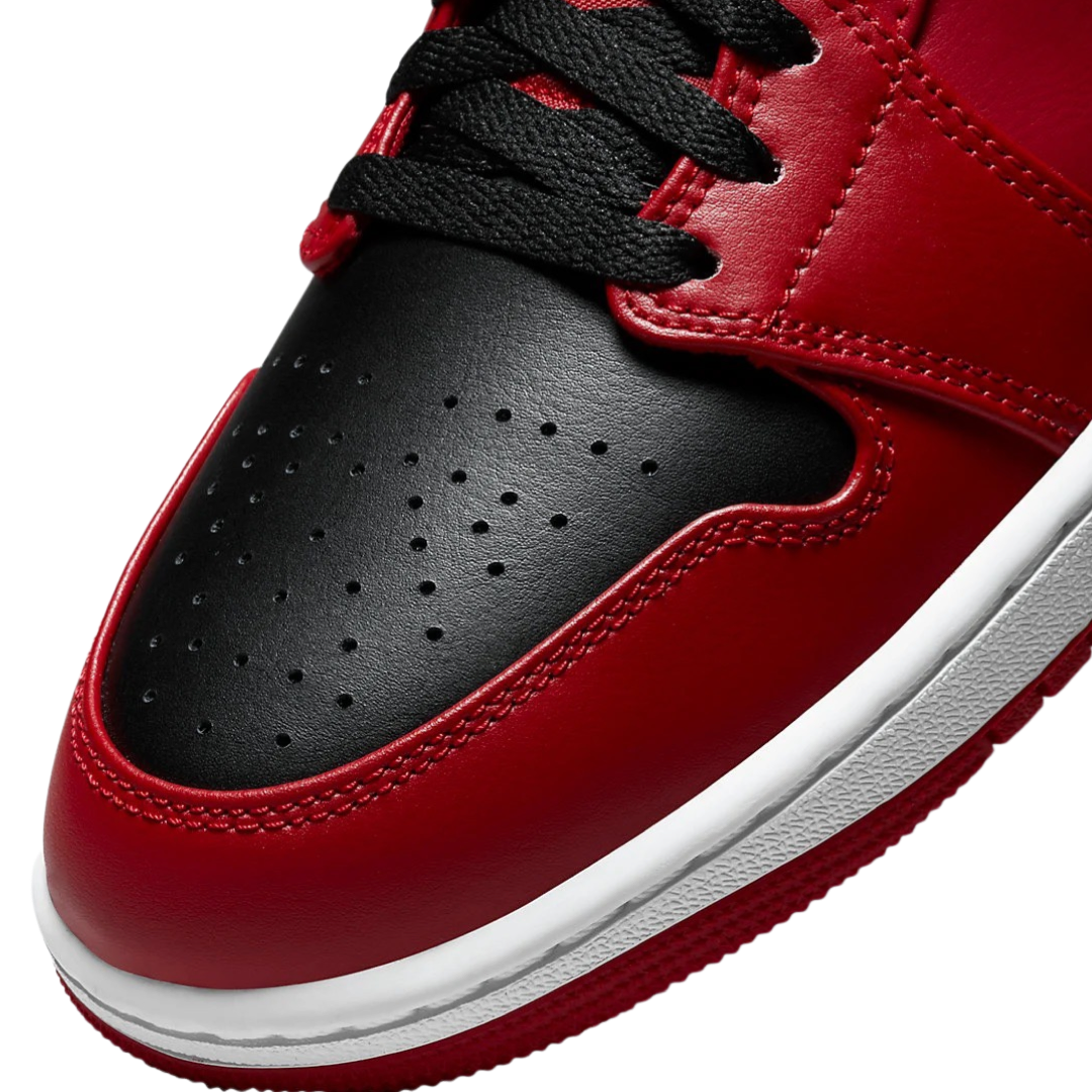 Air Jordan 1 Mid Reverse Bred Gym Red Black White Basketball Shoes - Stylish Sneakers for Men & Women, Perfect for Streetwear, Gym & Casual Wear