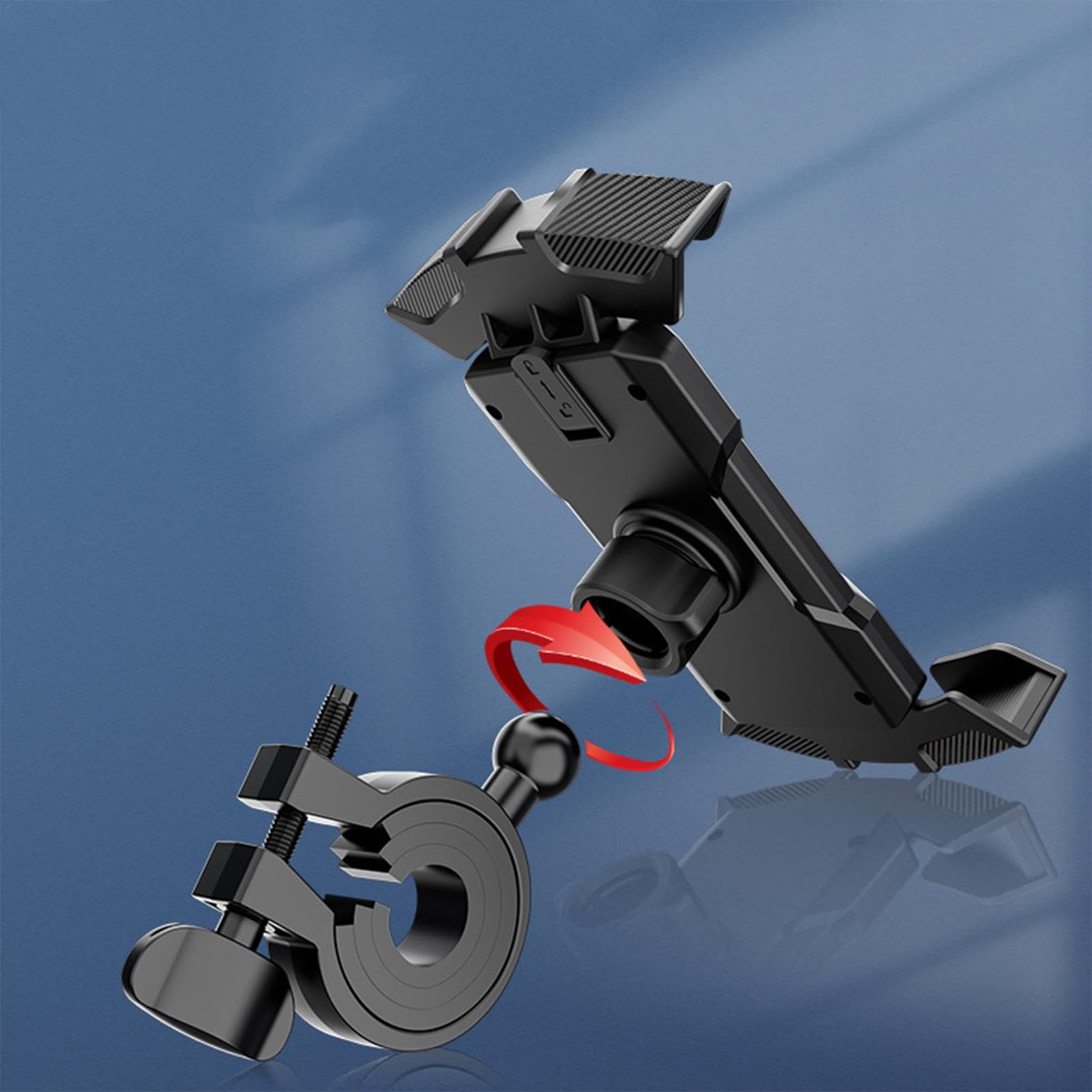 360° Rotating Shockproof Motorcycle Phone Mount - Universal Bike Handlebar Phone Holder for iPhone Samsung - Perfect for Commuting, Off-Road & Delivery Riders