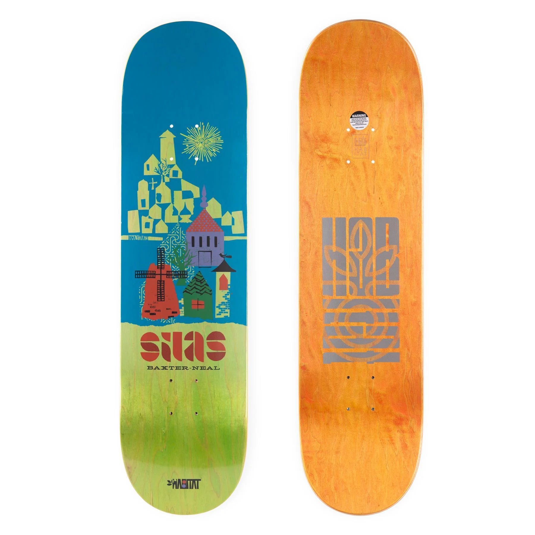 Habitat Silas Citadel Deck 8.25 - Premium Skateboard Deck for Street & Park Riding - Durable Maple Wood Construction for Smooth Performance