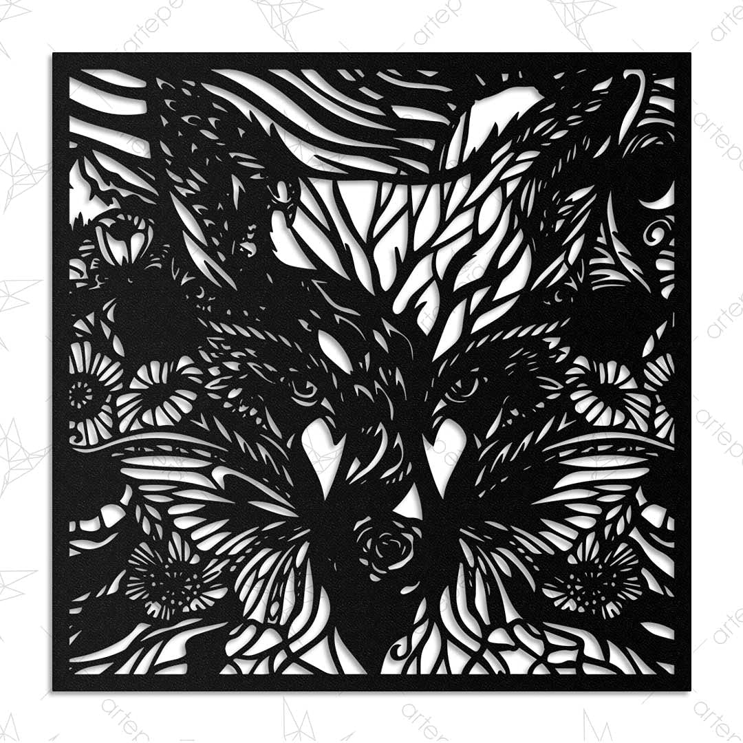 Kitsune Metal Wall Art for Home Decor - Living Room, Bedroom & Outdoor