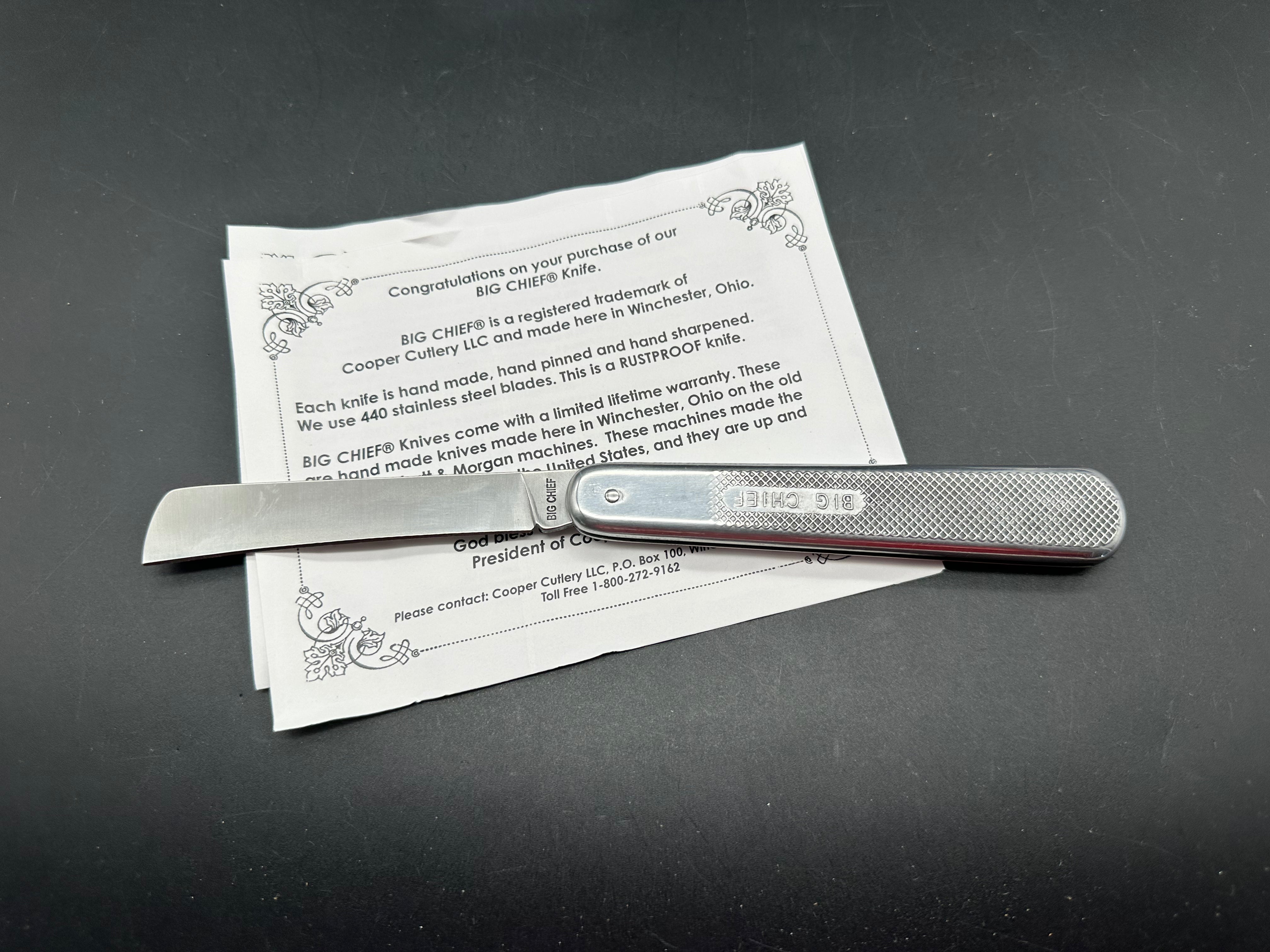 Premium Big Chief Folding Pocket Knife by Cooper Cutlery - Durable Stainless Steel Blade, Compact & Portable for Camping, Hiking, EDC & Outdoor Adventures