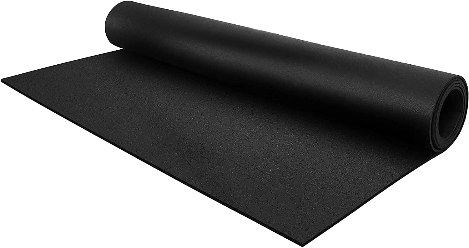 Durable Recycled Rubber Flooring Roll - Non-Slip, Shock-Absorbent Gym & Basement Floor Mat for Home, Garage, Shed & Trailers | Ideal for Workout Areas, Playrooms & Pet Spaces