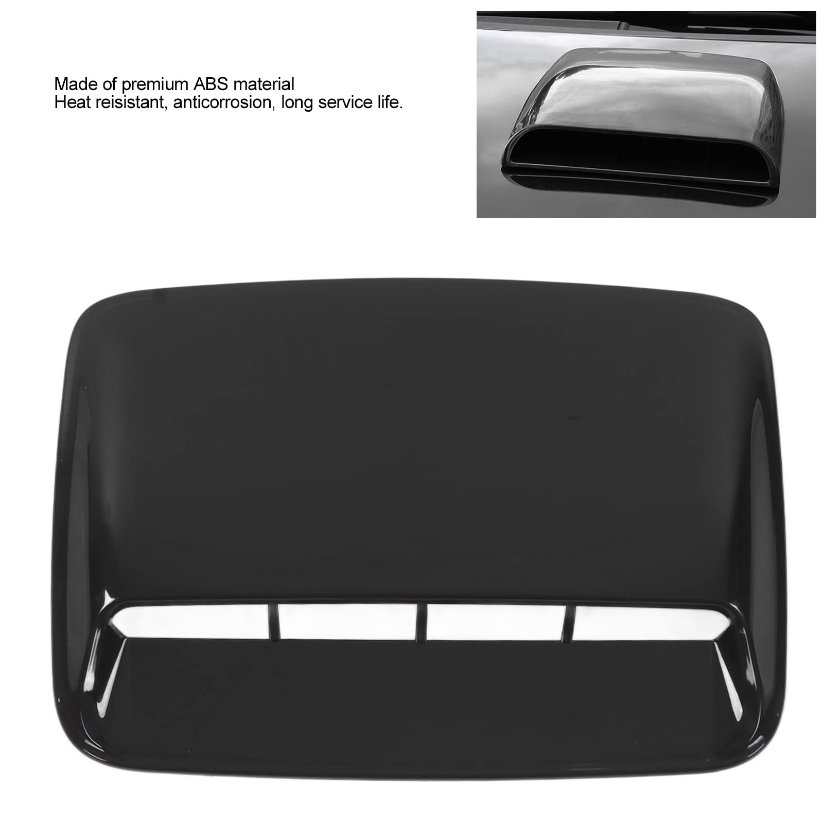 Universal Car Hood Vent Scoop - Glossy Black Bonnet Air Intake Trim Cover | High-Performance Engine Cooling | Perfect for Muscle Cars, Sports Cars & Off-Road Vehicles