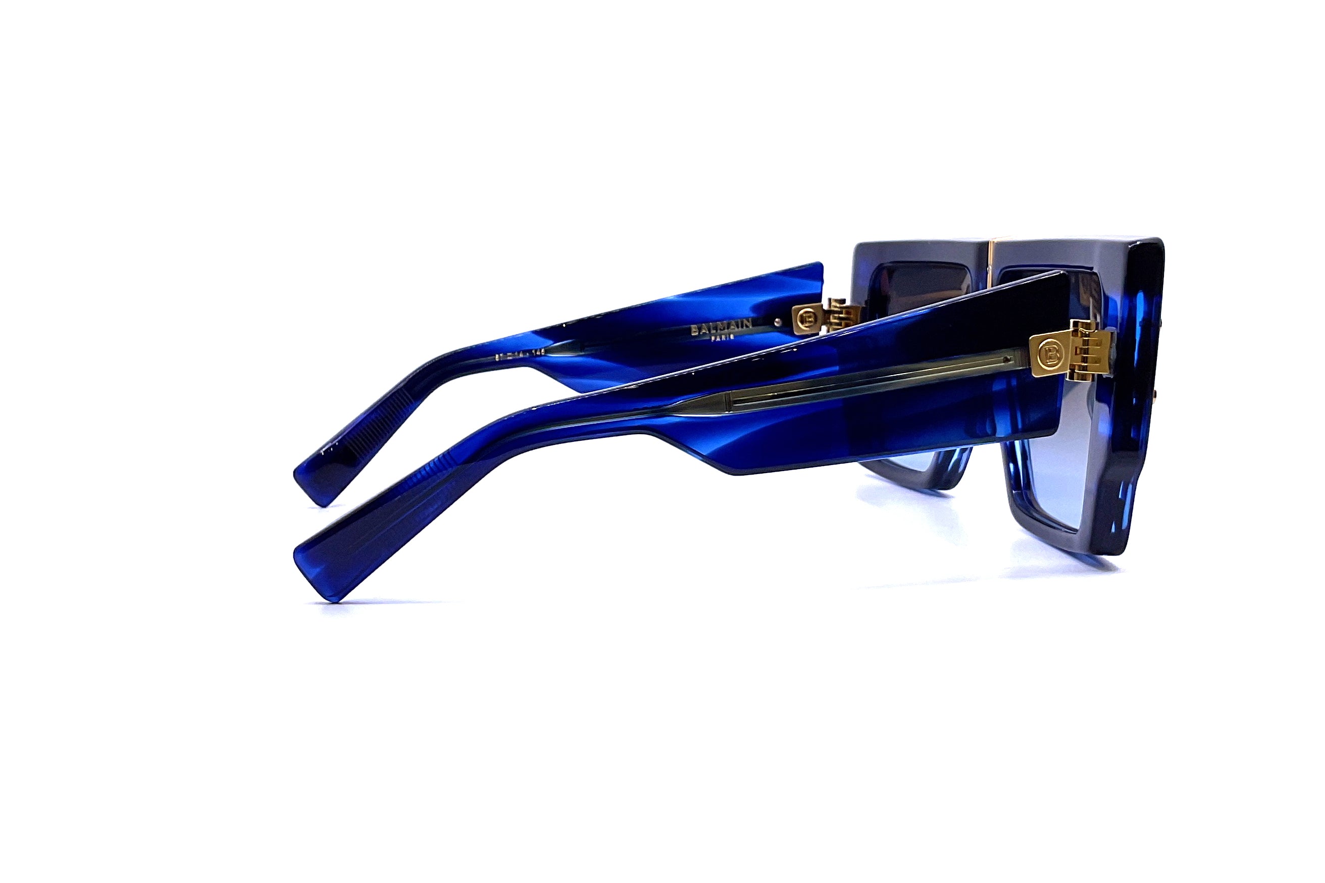 Balmain B Grand Sunglasses - Blue & Gold Aviator Style for Men & Women | Perfect for Outdoor Activities, Travel & Fashion Accessories