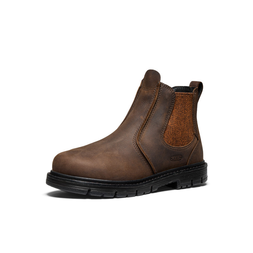 Women's San Jose Chelsea 90° Heel Boot with Aluminum Toe - Cascade Brown/Black | Comfortable & Stylish for Work, Outdoor & Casual Wear