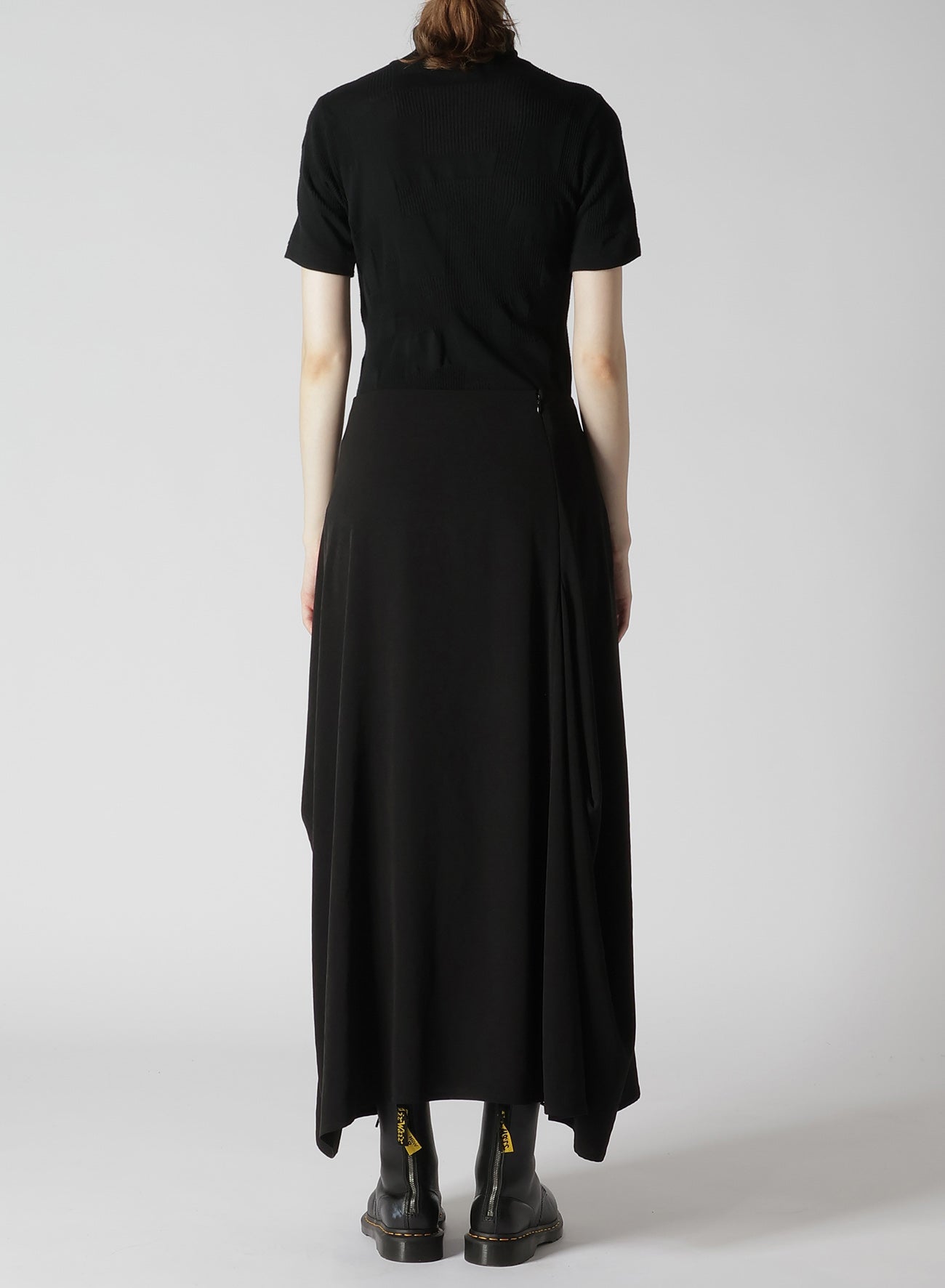 Crepe de Chine Panel Tuck Flared Skirt - Elegant Women's Midi Skirt for Office, Party & Casual Wear