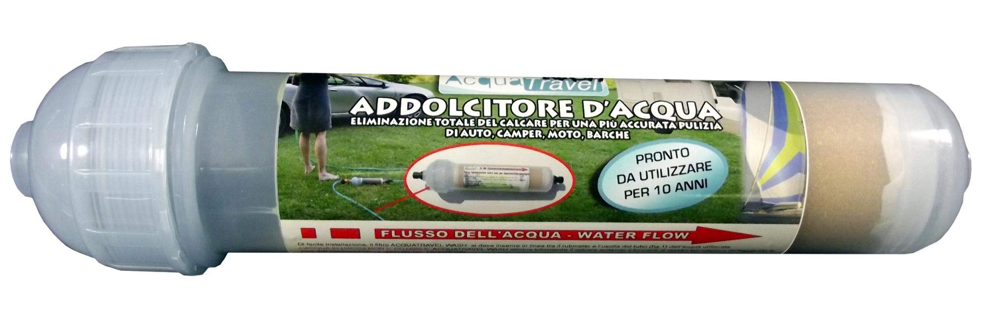 Acquatravel Water Softener Filter - Anti-Limescale Washing System for Camper, Boat, and Car - Perfect for Outdoor Travel and Vehicle Maintenance