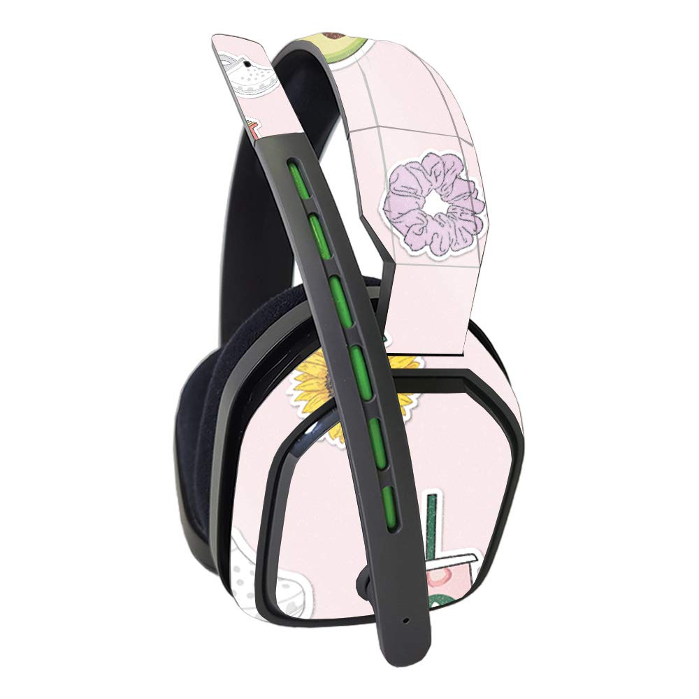 MightySkins Glossy Glitter Skin for Astro A10 Headset - VSCO Girl Style | Protective & Durable High-Gloss Cover | Easy to Apply & Remove | Made in USA | Perfect for Gaming, Streaming & Customizing Your Headset