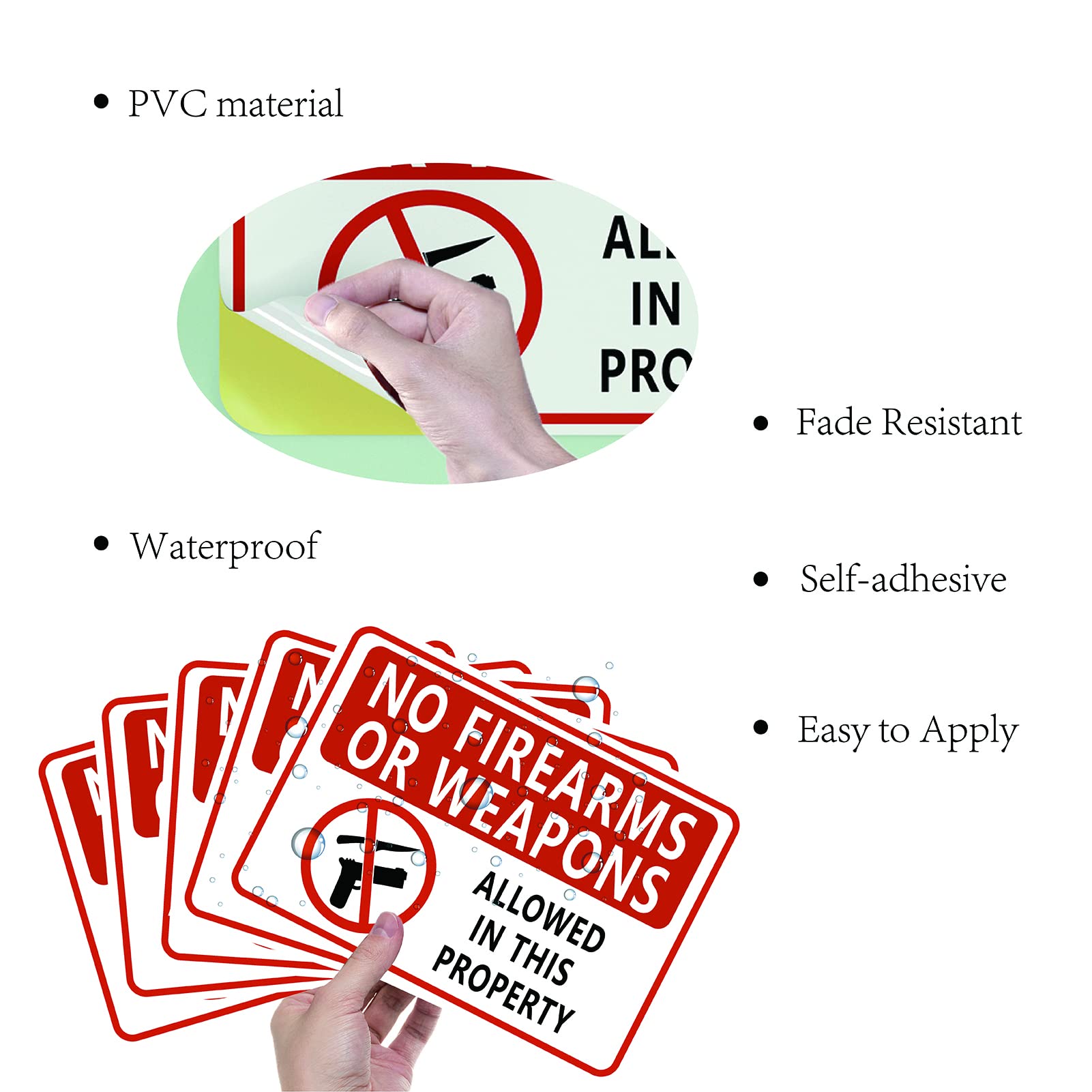CRASPIRE 5-Pack No Firearms Allowed Stickers 7