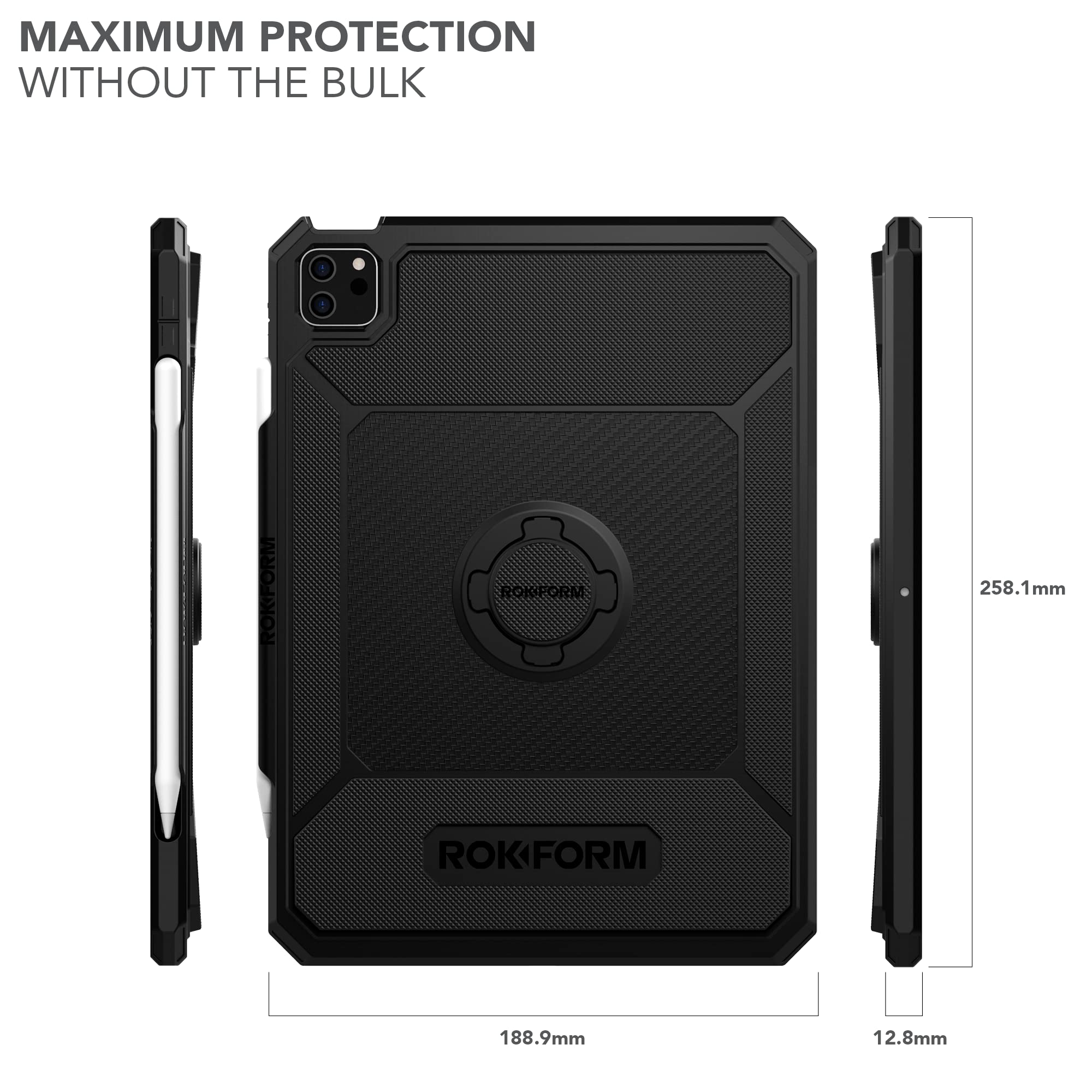 Rugged Magnetic iPad Case 10.9-11 Inch | Compatible with iPad Air 5/4 & iPad Pro 11 (5th/4th/3rd Gen) | Shockproof Protective Cover for iPad Air 2022/2020 & iPad Pro 2021/2020/2018 | Perfect for Travel, Work & Outdoor Adventures - Black