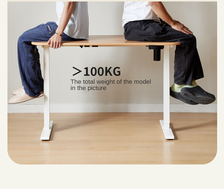 Ergonomic Beech Solid Wood Smart Electric Height Adjustable Standing Desk - Perfect for Home Office, Gaming & Workspace Productivity