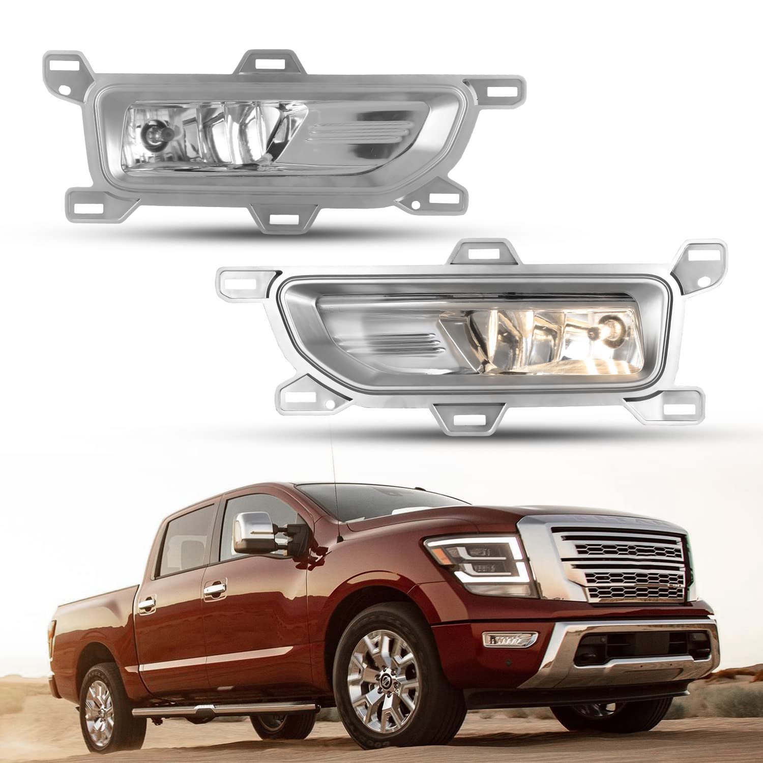 Nixon Offroad Fog Lights for Nissan Titan 2020-2025 (Excludes Titan XD) - Durable Fog Lamp Set, Driving Light Assembly Replacement (1 Pair) - Perfect for Night Driving & Off-Road Adventures
