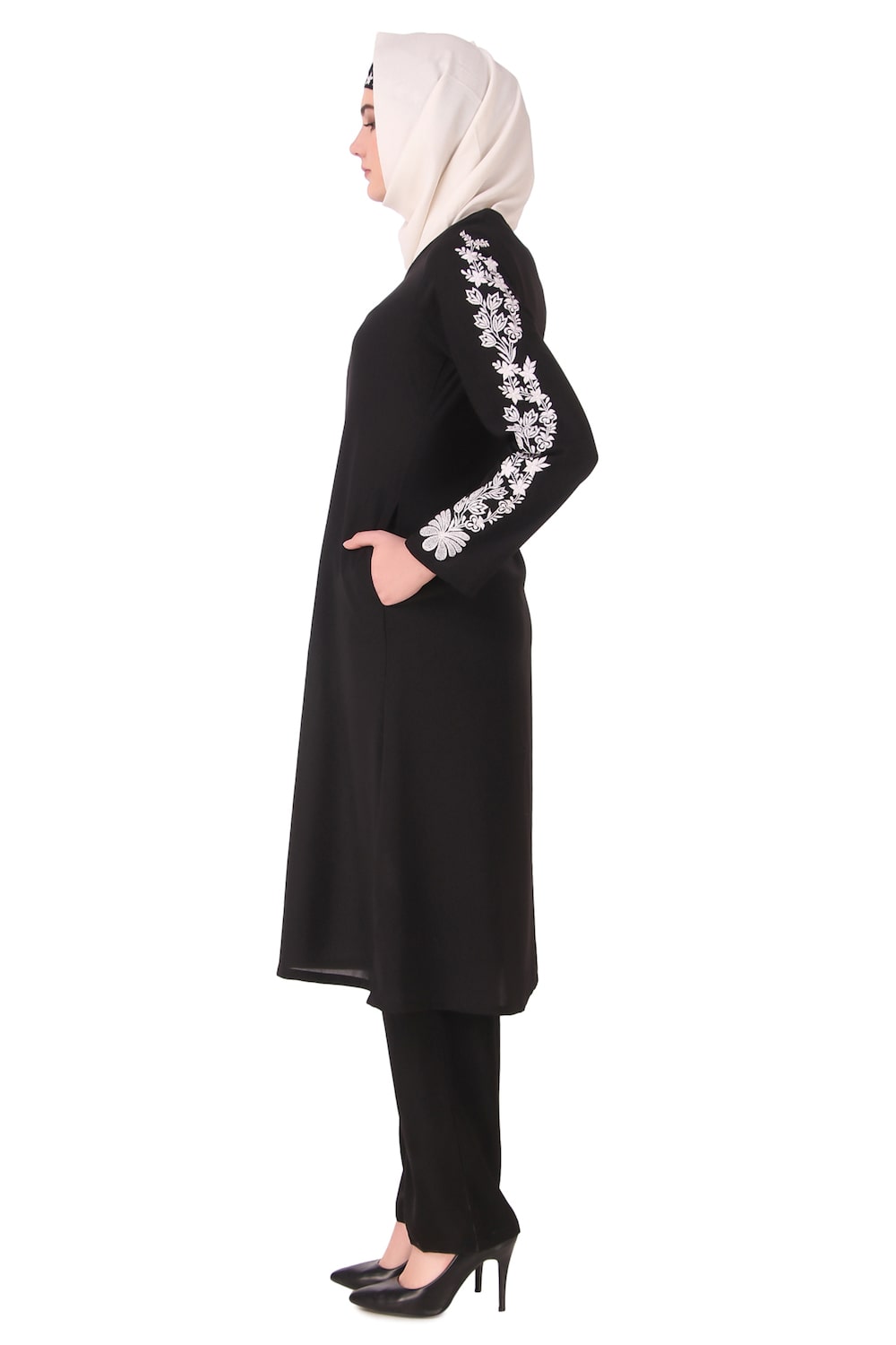 Floral Embellished Sleeve Anarkali Salwar Kameez - Elegant Indian Ethnic Dress for Women | Perfect for Weddings, Festivals & Special Occasions