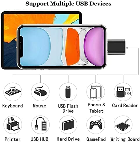 INVICTO USB OTG Adapter for iPhone & iPad - iOS 14+ Compatible - Connect Flash Drives, Keyboard, Mouse to iPhone 14/13/12/11 Series - Perfect for File Transfer, Work & Gaming