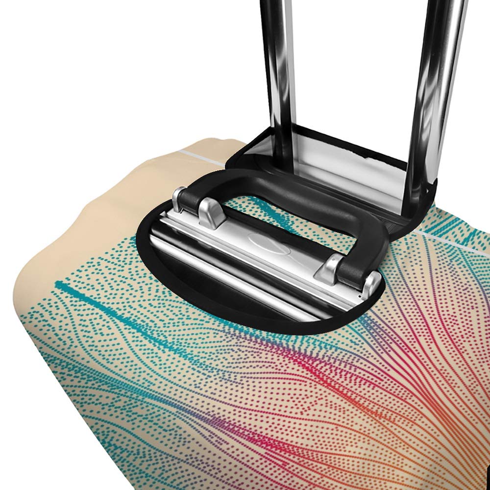 Waterproof Luggage Cover for Suitcases 18-32 inch - Travel Luggage Protector with Abstract Wavy Design, Washable & Durable for Men, Women & Kids - Perfect for Air Travel, Business Trips & Vacation