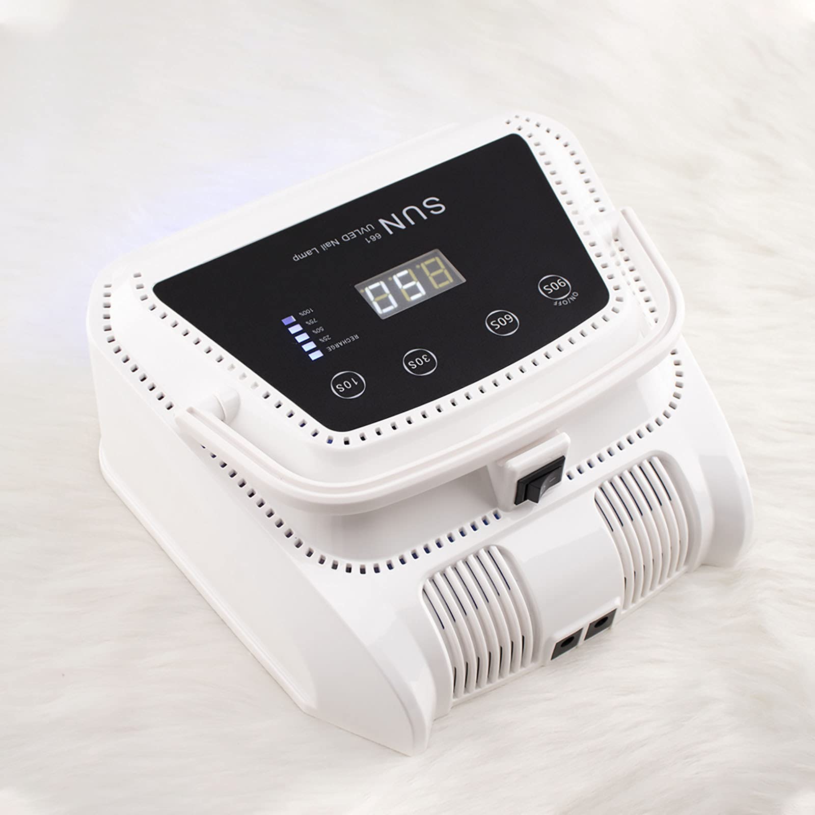 72W Portable Cordless UV LED Nail Dryer Light - Rechargeable Manicure Lamp for Gel Polish Drying with Anti-UV Gloves | Perfect for Home & Salon Nail Care