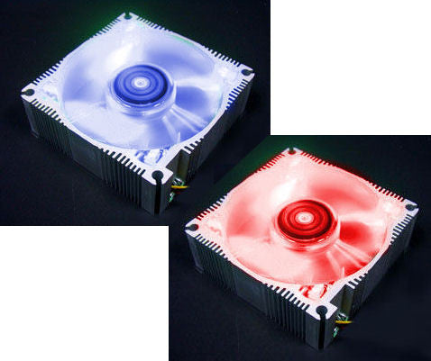 Okgear 80mm 4 LED Crystal Cooling Fan with Aluminum Frame - RGB PC Case Fan for Gaming Computer, Desktop, and Laptop Cooling (Various Colors) - Perfect for PC Builds, Overclocking, and Silent Operation