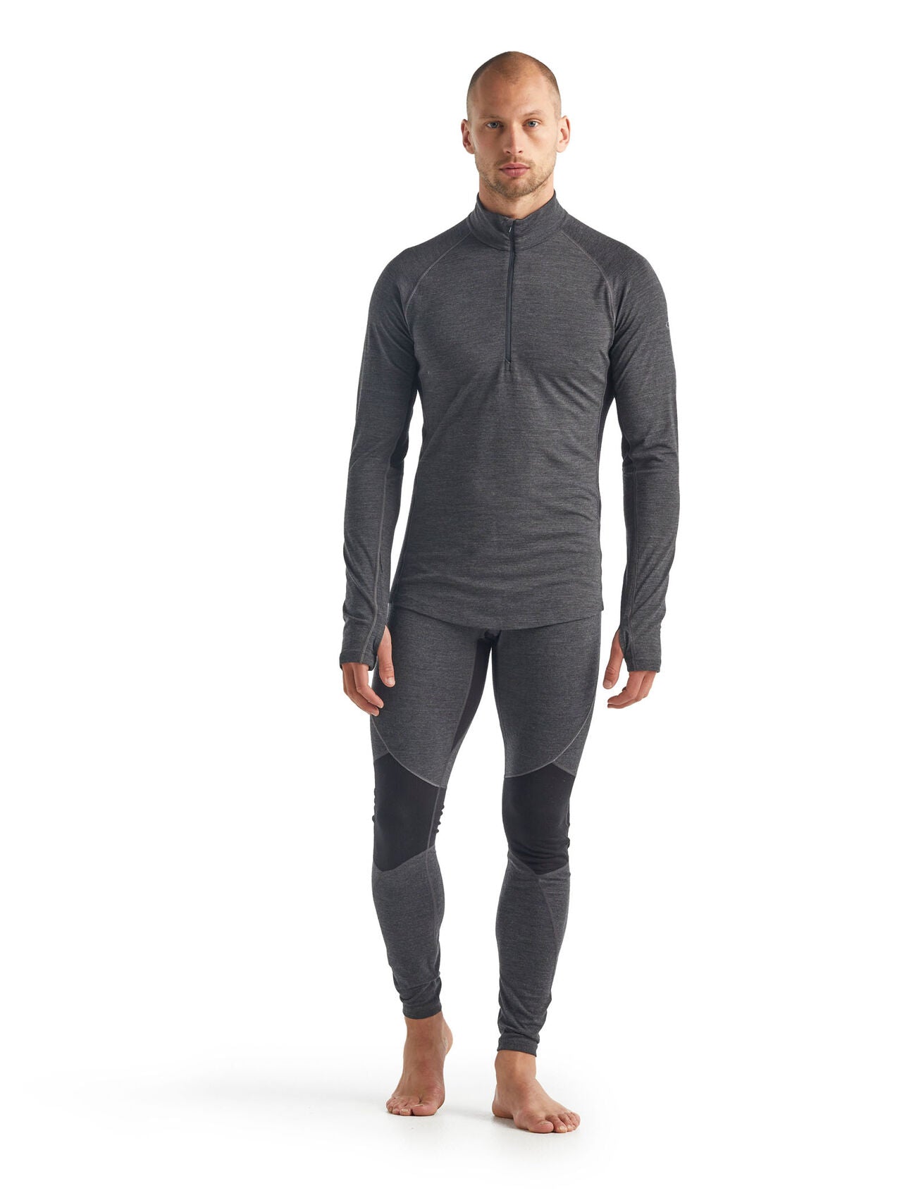 BodyfitZone™ Merino 260 Zone Long Sleeve Half Zip Thermal Top for Men - Breathable Base Layer for Hiking, Skiing & Winter Sports - IB104361
