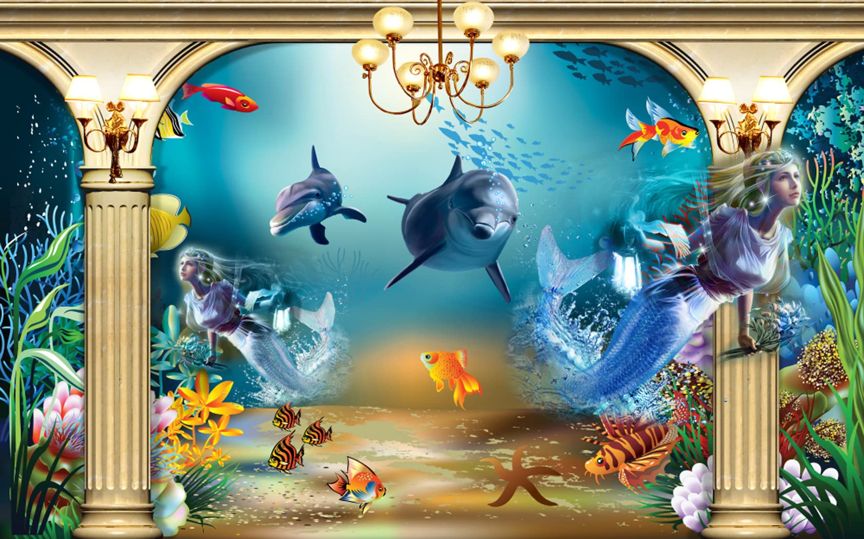 Dolphin Canvas Art - Ocean Themed Framed Wall Painting for Home, Office & Bedroom Decor - Ready to Hang - Perfect for Coastal, Nautical & Beach House Themes