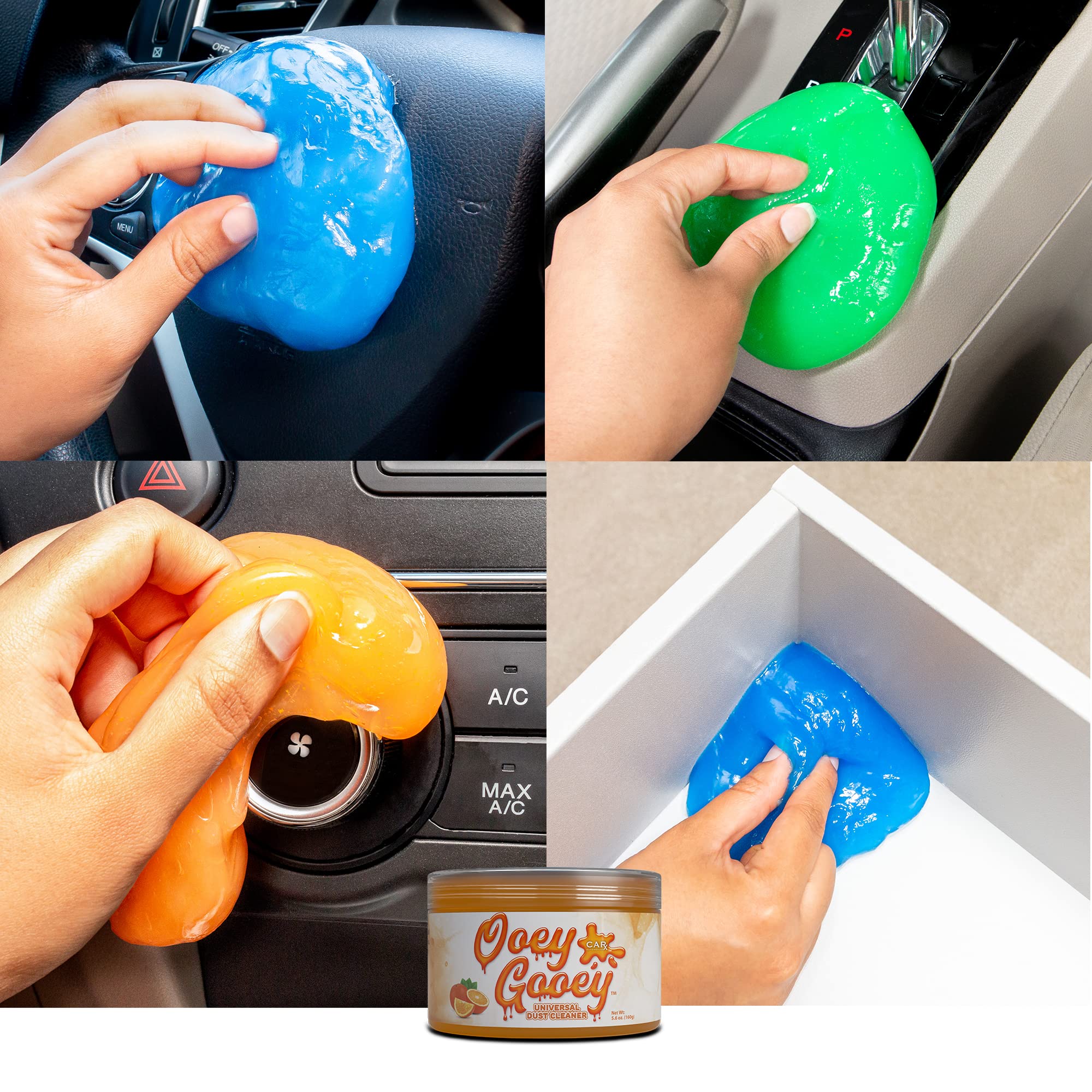 CarX Ooey Gooey Cleaning Gel for Car Interior - 5.6oz Auto Detailing Putty for Keyboards, Vents & Hard-to-Reach Areas (Orange) | Ideal for Cars, Computers & Electronics Cleaning