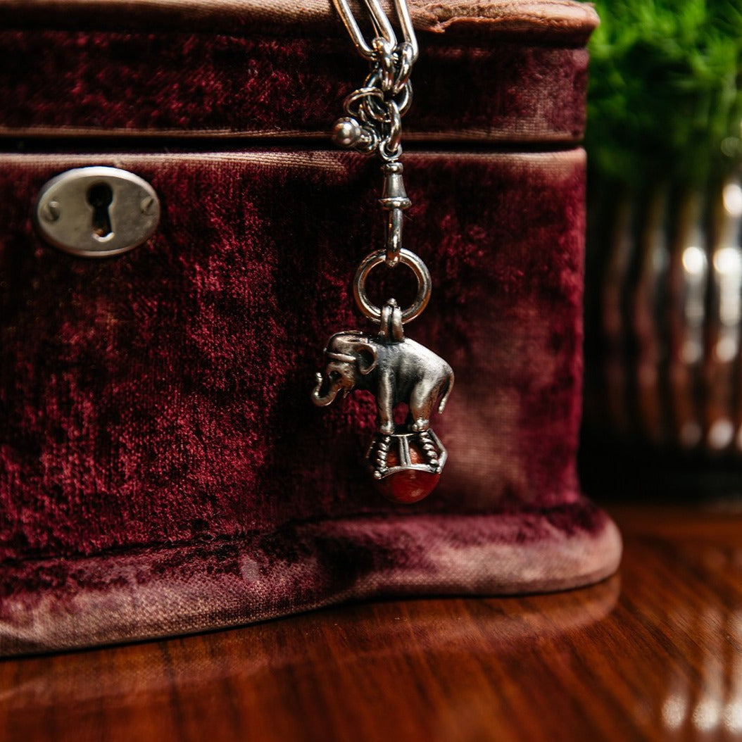 Sterling Silver Elephant Fob Pendant - Dudley VanDyke Coral Charm for Jewelry Making, Gift Giving & Keychain Accessories | Perfect for DIY Crafts, Fashion Jewelry & Unique Gifts