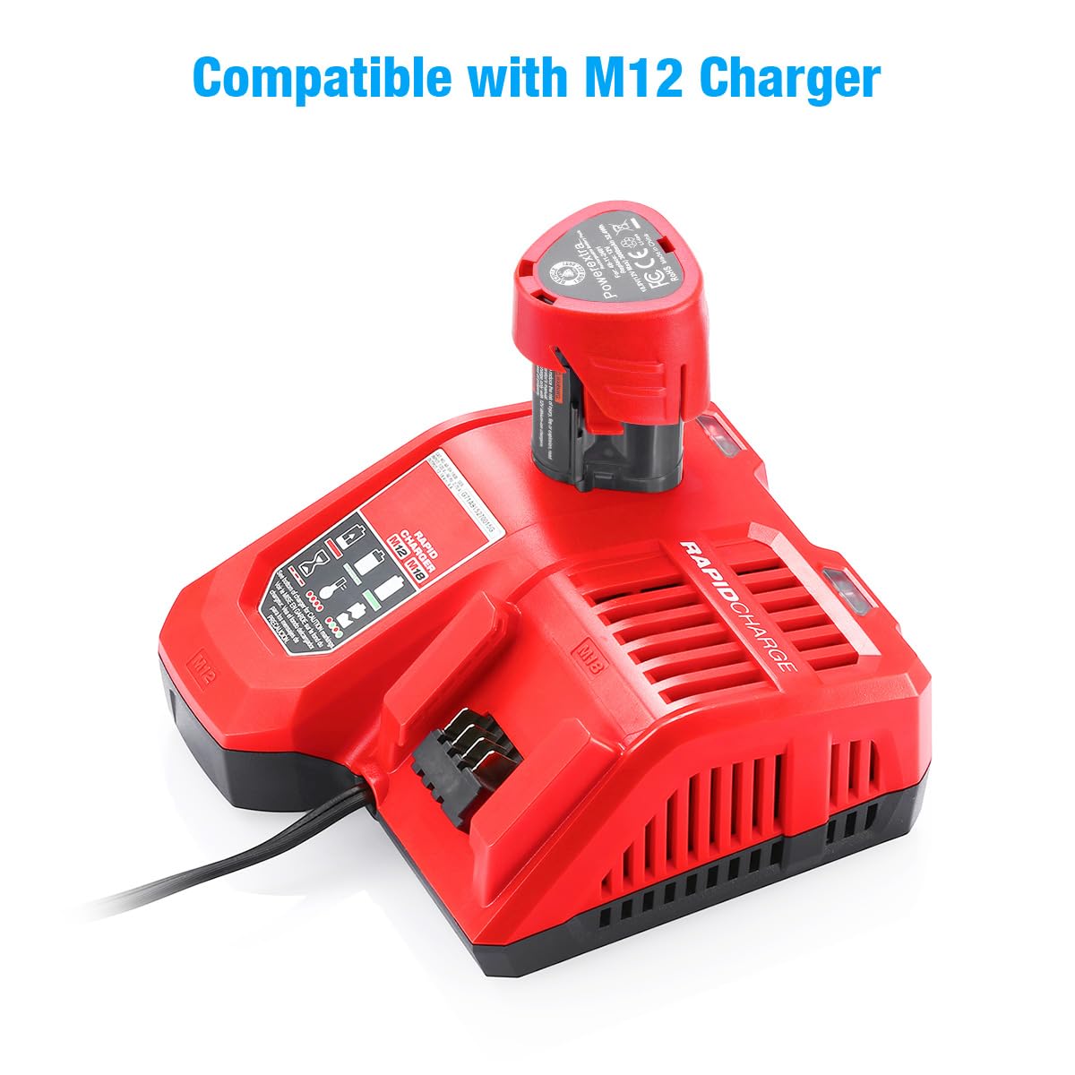 2 Pack Milwaukee M18 18V Lithium-Ion Replacement Battery - High Capacity Power Tool Battery for Drills, Saws & More - Perfect for Construction, Woodworking & DIY Projects